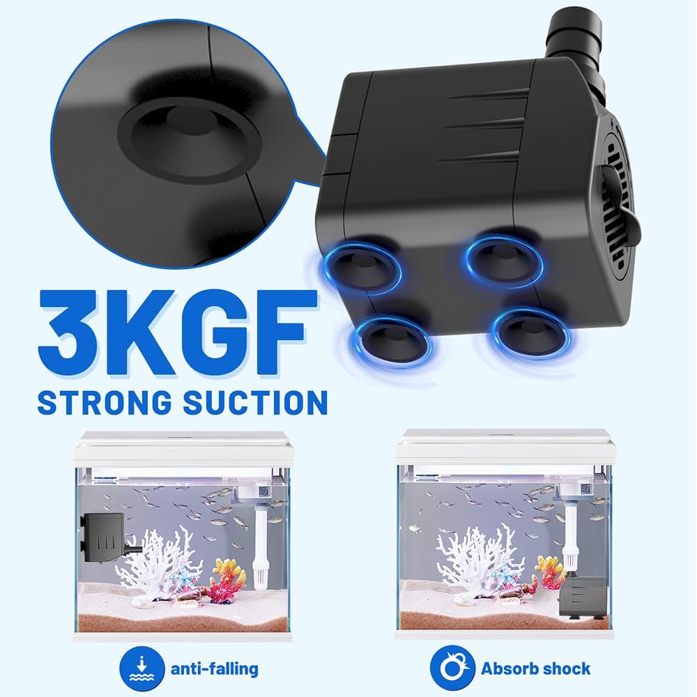 Detalle de Knifel Submersible Pump 600L/H (10W) with Dry Burning Protection, Ultra Quiet Design, 1.2m lift