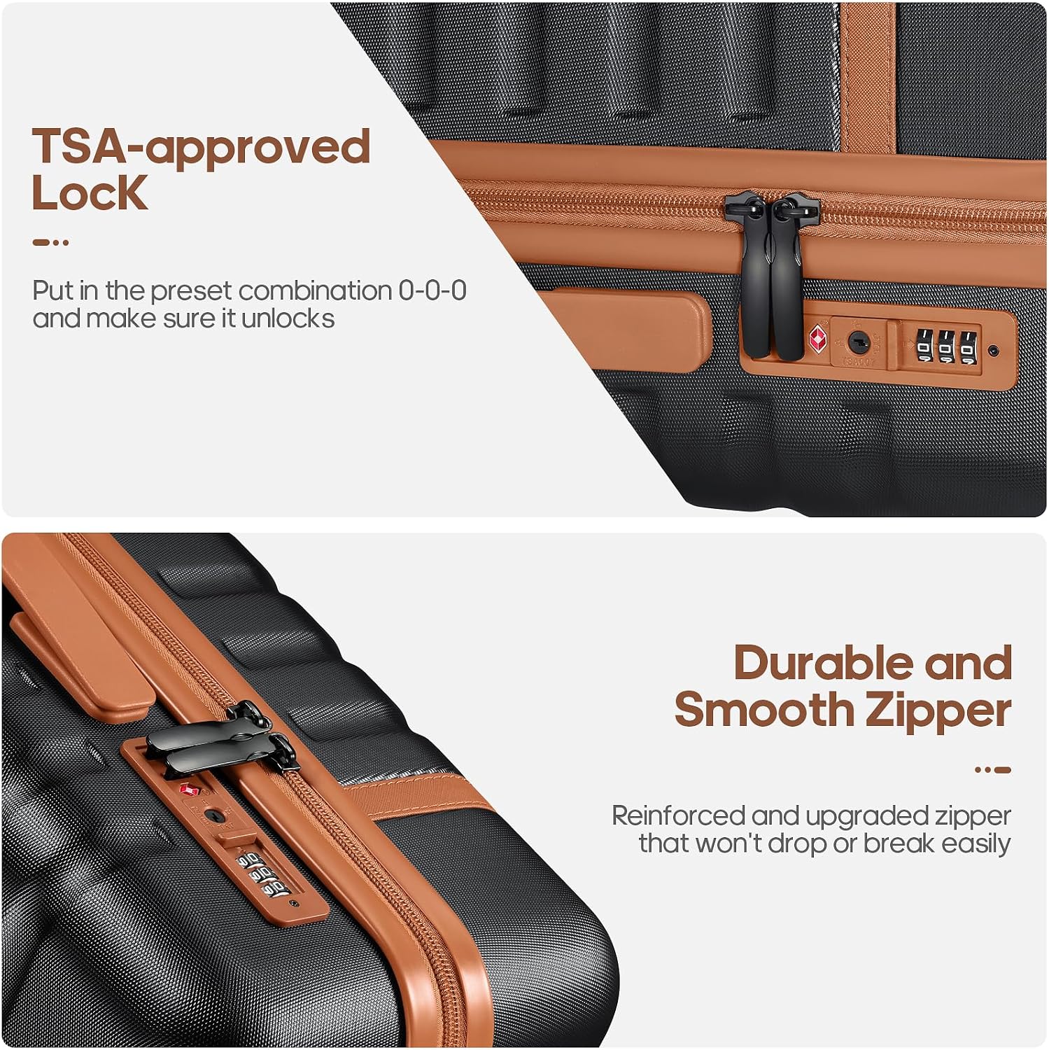 Thumbnail 3 de UKEIN Luggage Sets 3-Piece Carry-On Set (20-In Spinner Hardshell + Travel Backpack + Toiletry Bag) with TSA Lock