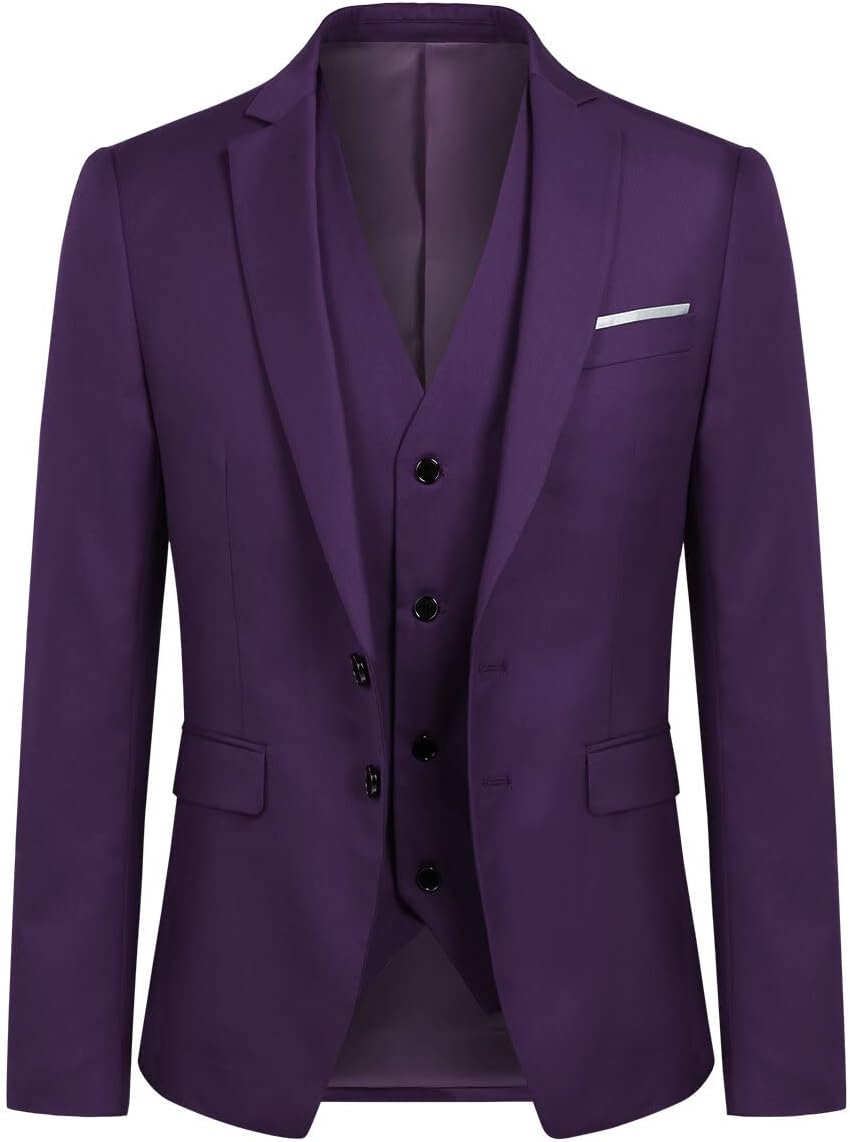 Detalle 2 de Costume homme 3 pièces YOUTHUP slim fit smoking (veste + gilet + pantalon) à deux boutons