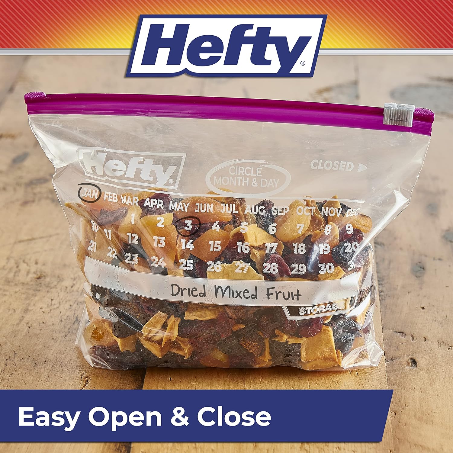 Thumbnail 6 de Hefty Slider Calendar Storage Bags Quart 160 count