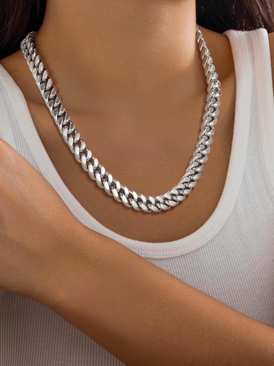Detalle de Collana PROSTEEL a catena cubana 5/12/14 mm in acciaio inox 316L, da donna e uomo