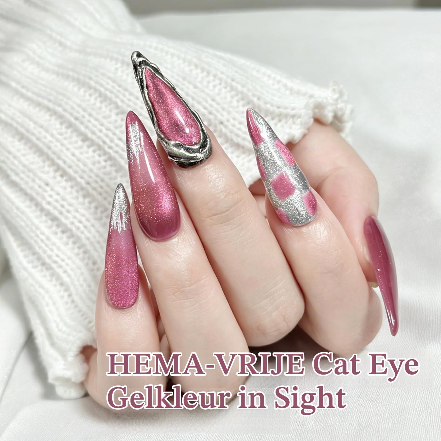 Thumbnail 4 de KRISNICE B-MY003 magnetische cat-eye-gelnagellak 15 ml, transparant en holografisch
