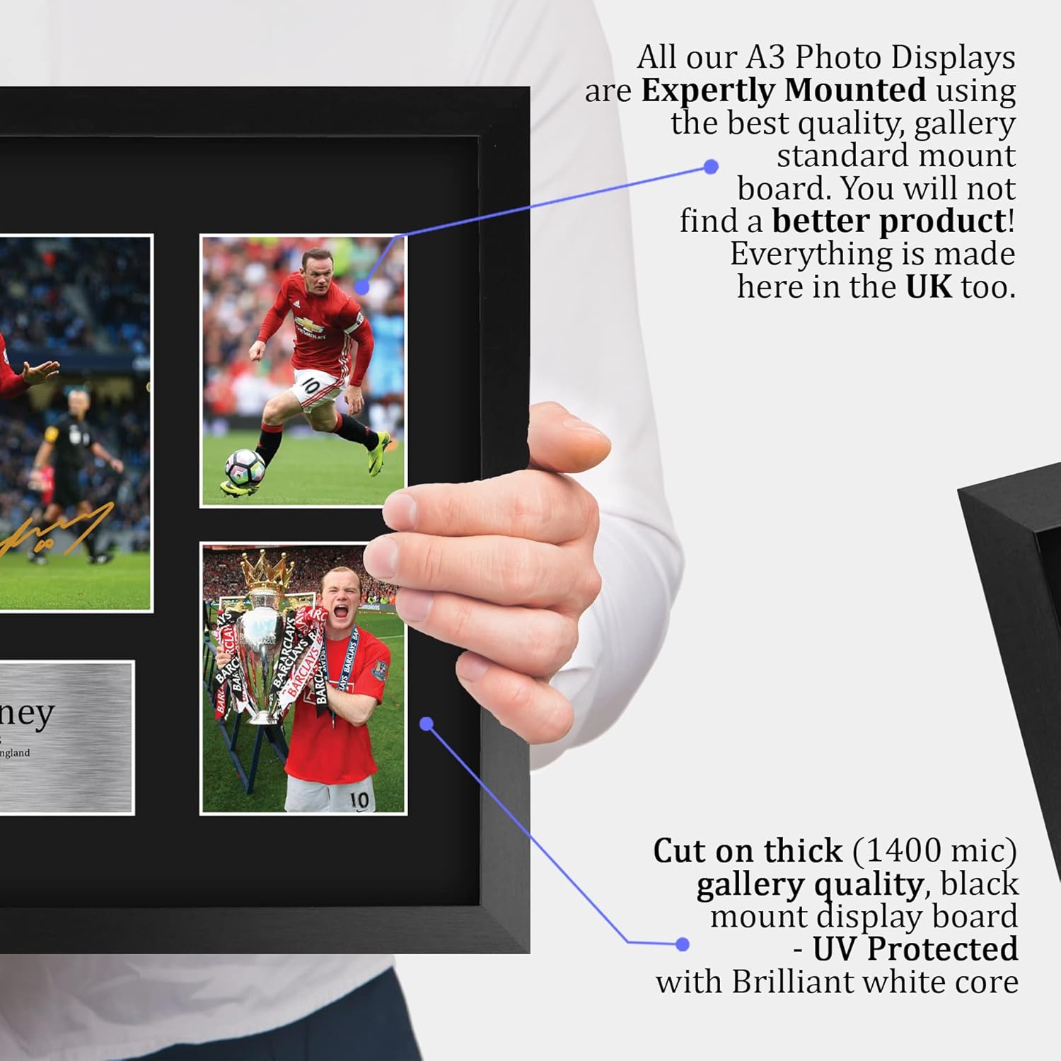 Thumbnail 3 de HWC Trading FR A3 Wayne Rooney framed printed autograph picture (A3) for football fans