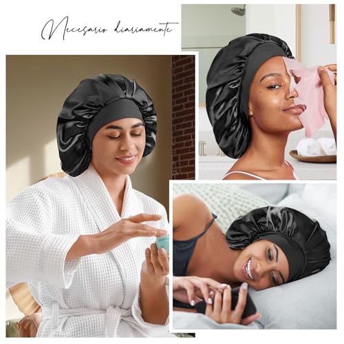 Detalle de Umisleep Gorro de Seda para Dormir con Interior 100% Seda de Morera – protección suave para el cabello