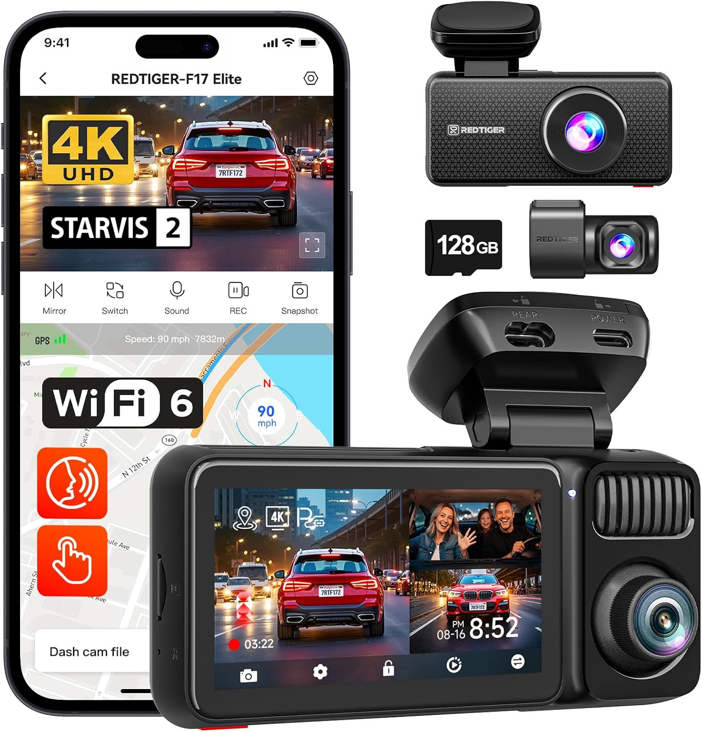 Detalle de REDTIGER F17 Elite 4K Dash Cam