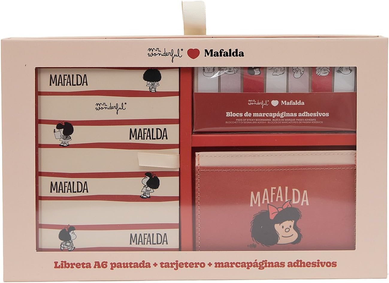 Thumbnail 2 de Mr. Wonderful – Set A6: cahier, porte-cartes et marque-pages adhésifs (Mafalda)