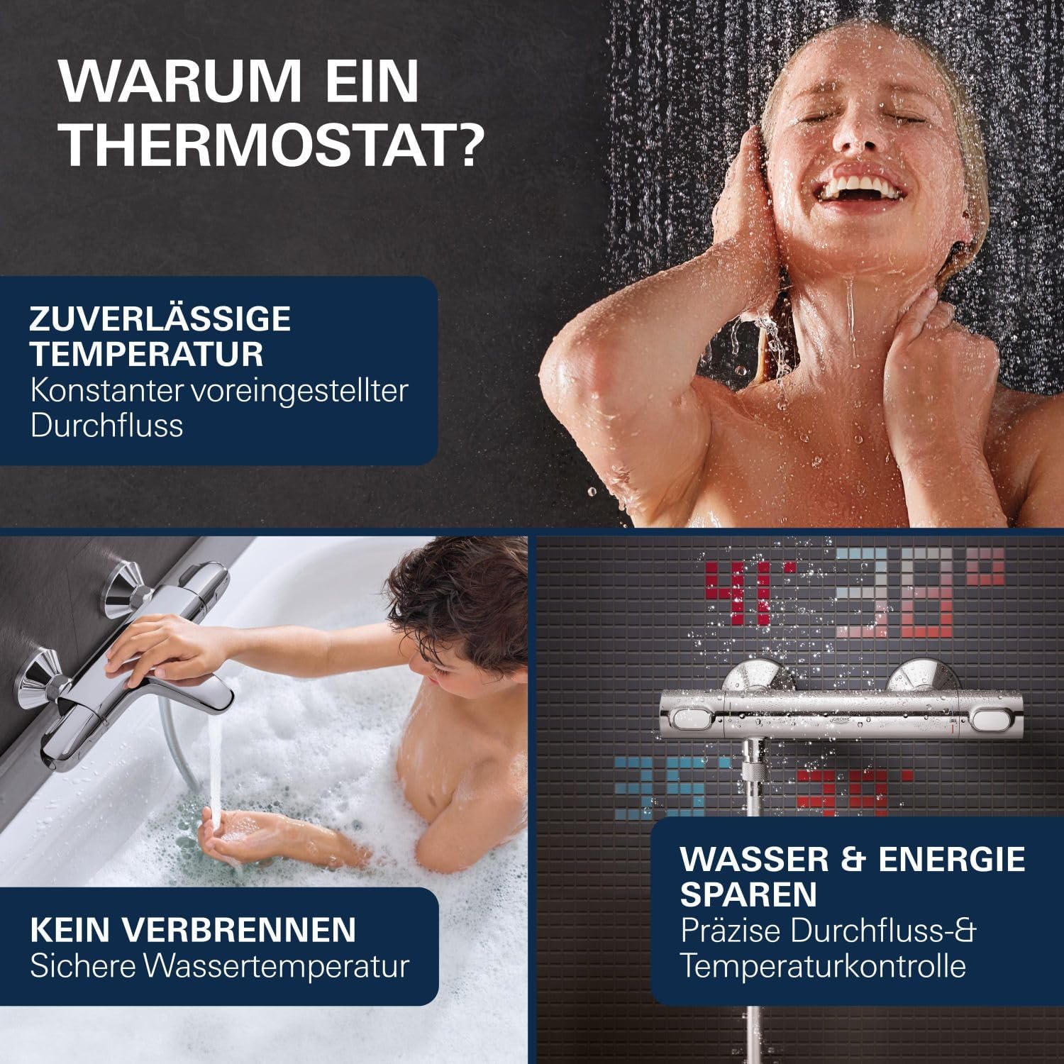 Thumbnail 4 de GROHE Precision Flow Thermostat-Duscharmatur, wassersparend, Chrom (34840000)