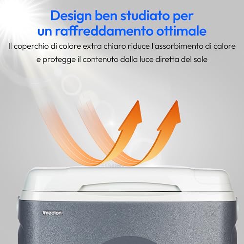 Detalle 2 de MEDION Frigo portatile termoelettrico MD10735 25 L: raffreddamento e mantenimento in caldo per auto, barca e campeggio