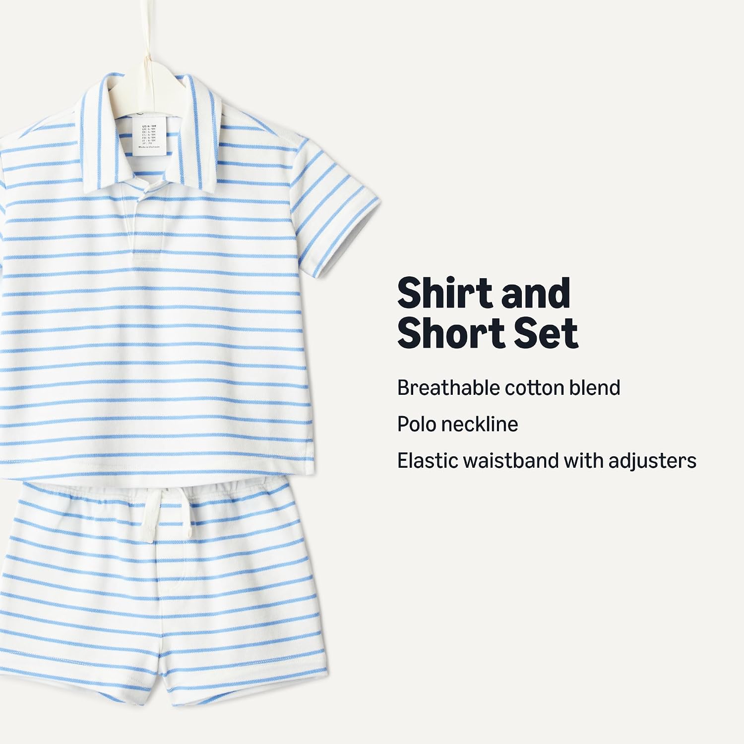 Thumbnail 2 de Amazon Essentials x Sofia Grainge Toddlers and Baby Boys' Cotton Pique Short-Sleeve Shirt & Shorts Play Set