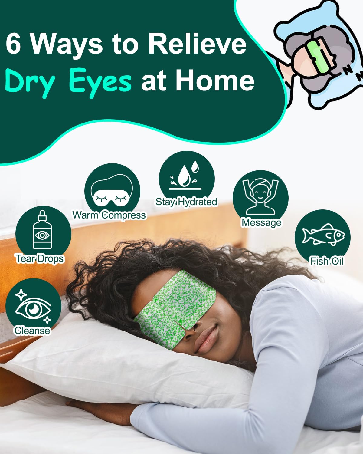 Detalle 2 de Steam Eye Masks 16-Pack Self-Heating for Dry Eyes 😴