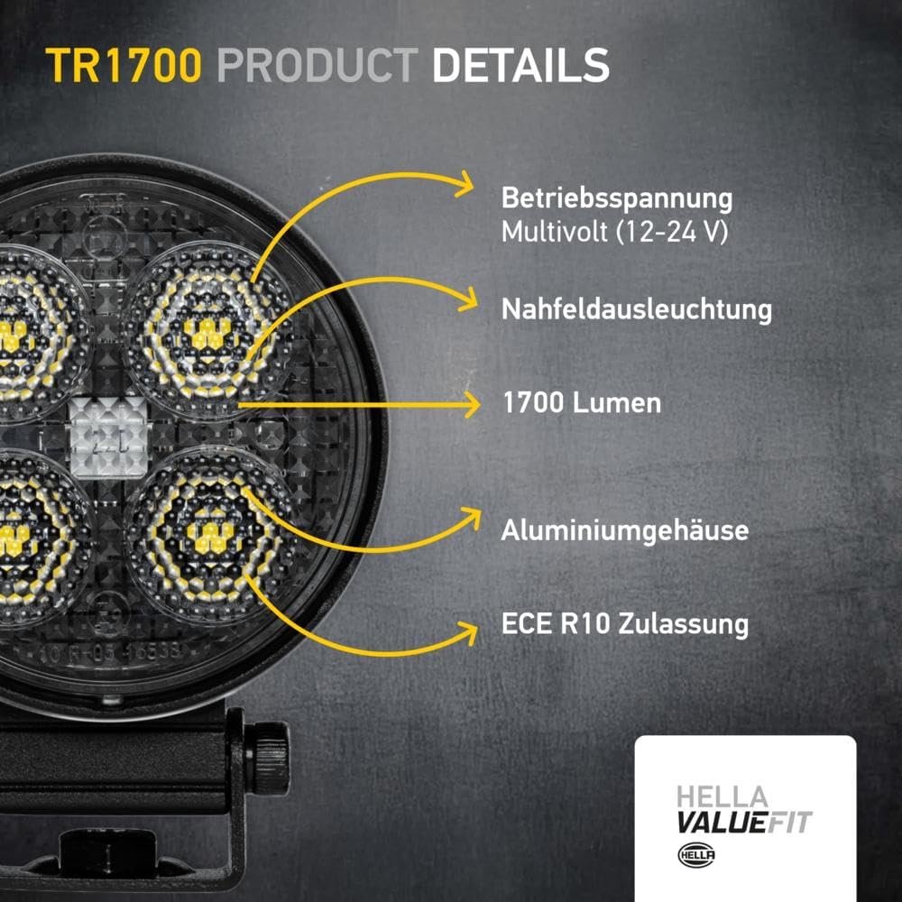 Detalle de HELLA 1G0 357 111-002 Led-Projecteur De Travail Tr1700 – 24/12V