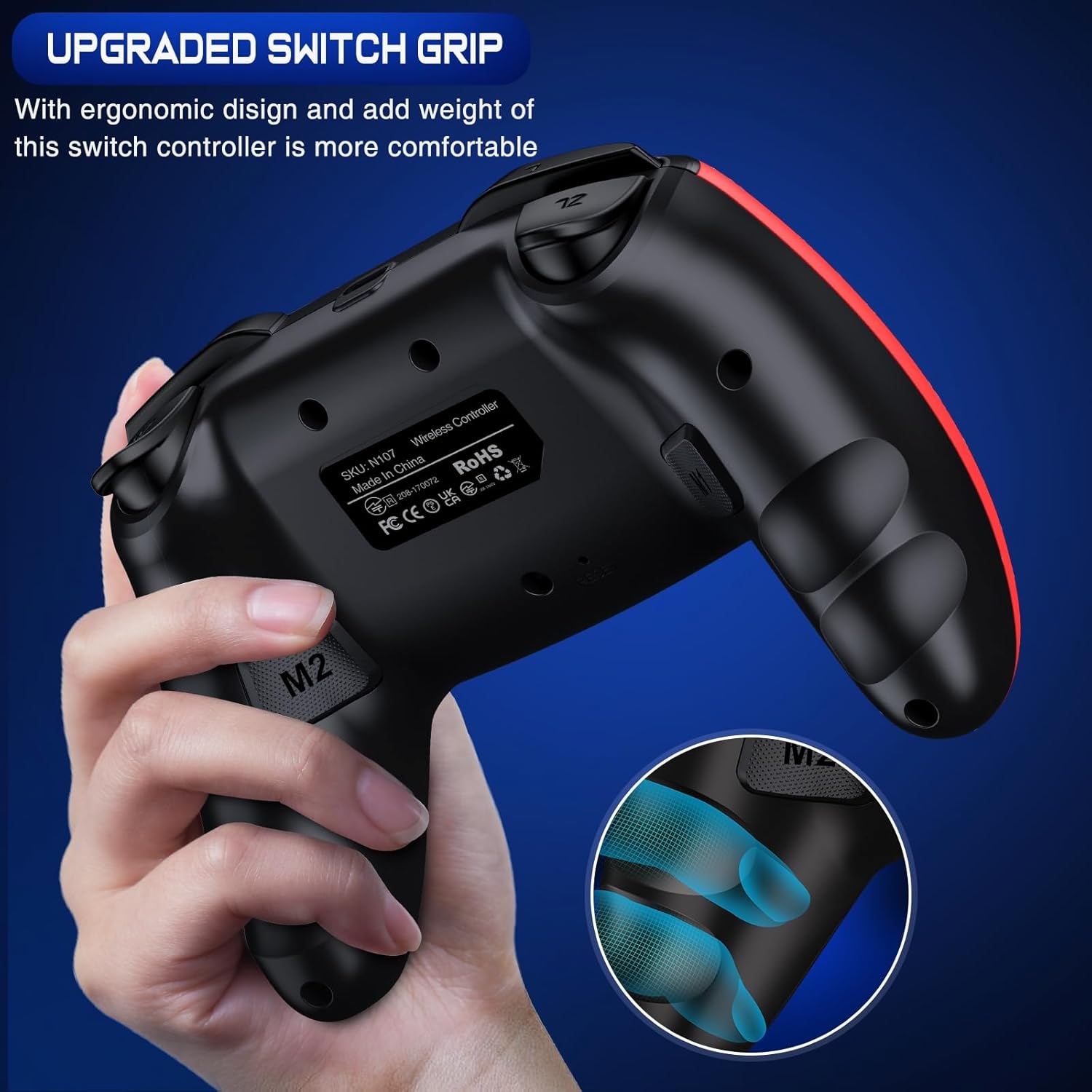 Thumbnail 6 de Fanxieast Upgraded Wireless Controller for Nintendo Switch (Lite/OLED) – Turbo, programmable back buttons & quick wake-up