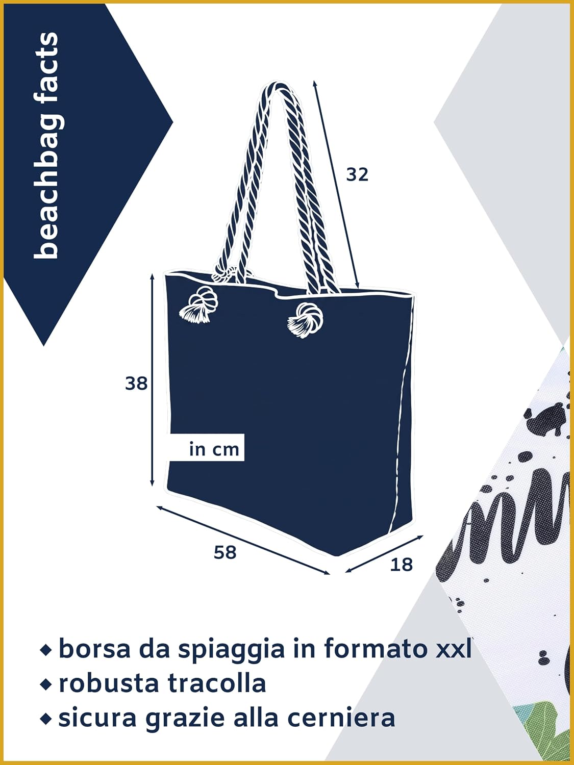 Thumbnail 2 de Grande borsa spiaggia 58x38x18 cm