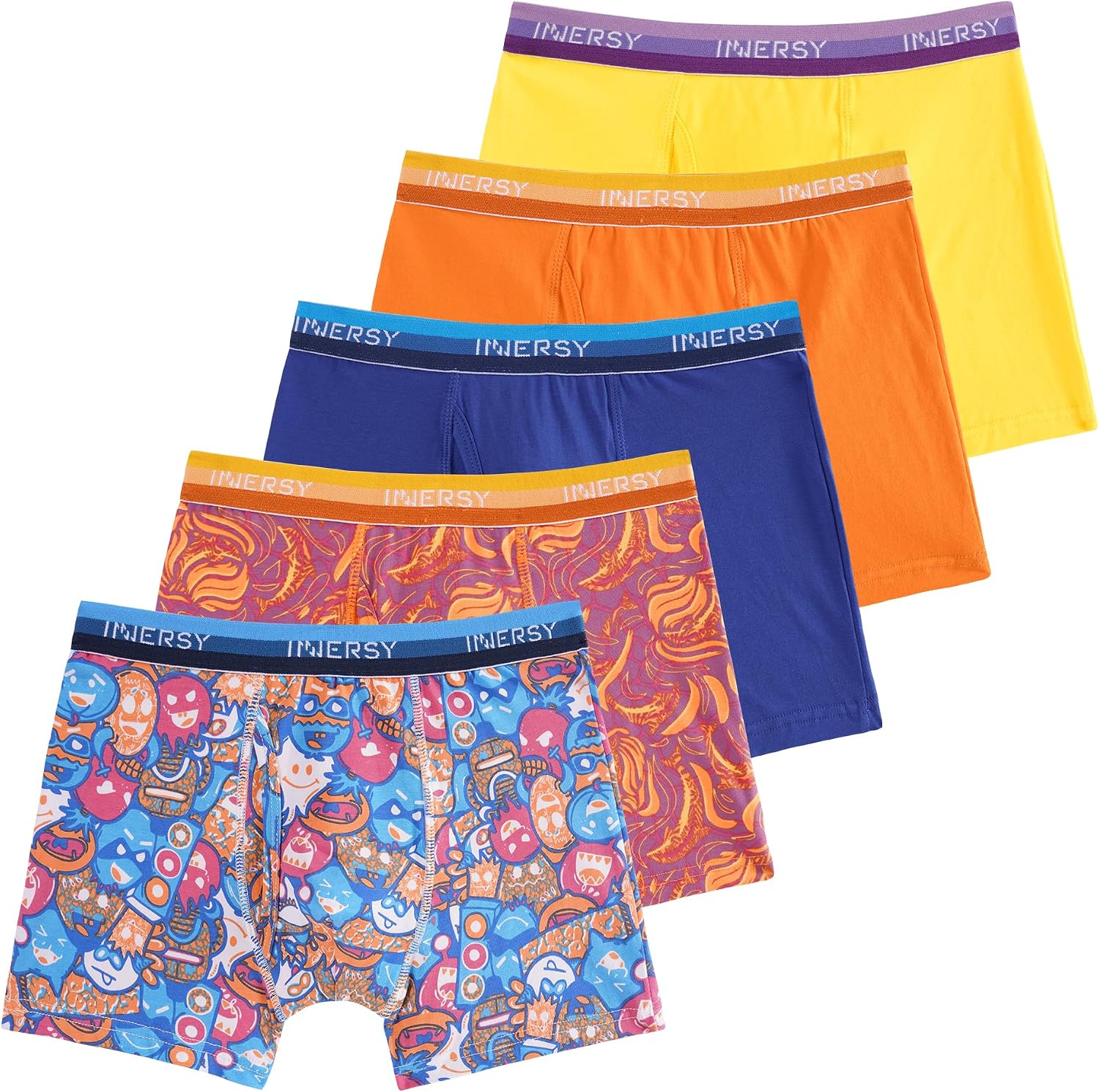 Thumbnail 6 de INNERSY Boxer pour garçon en coton doux, braguette ouverte 3D – lot de 5 (6 à 18 ans)