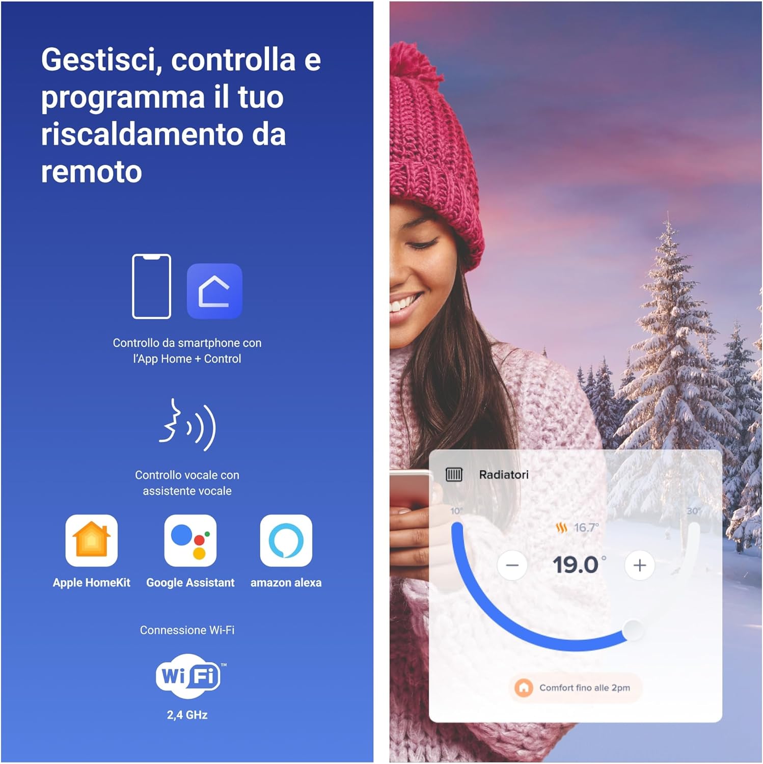 Thumbnail 4 de BTICINO SXW8002W Smarther2 WiFi: Termostato da parete con controllo remoto e IVA Netatmo