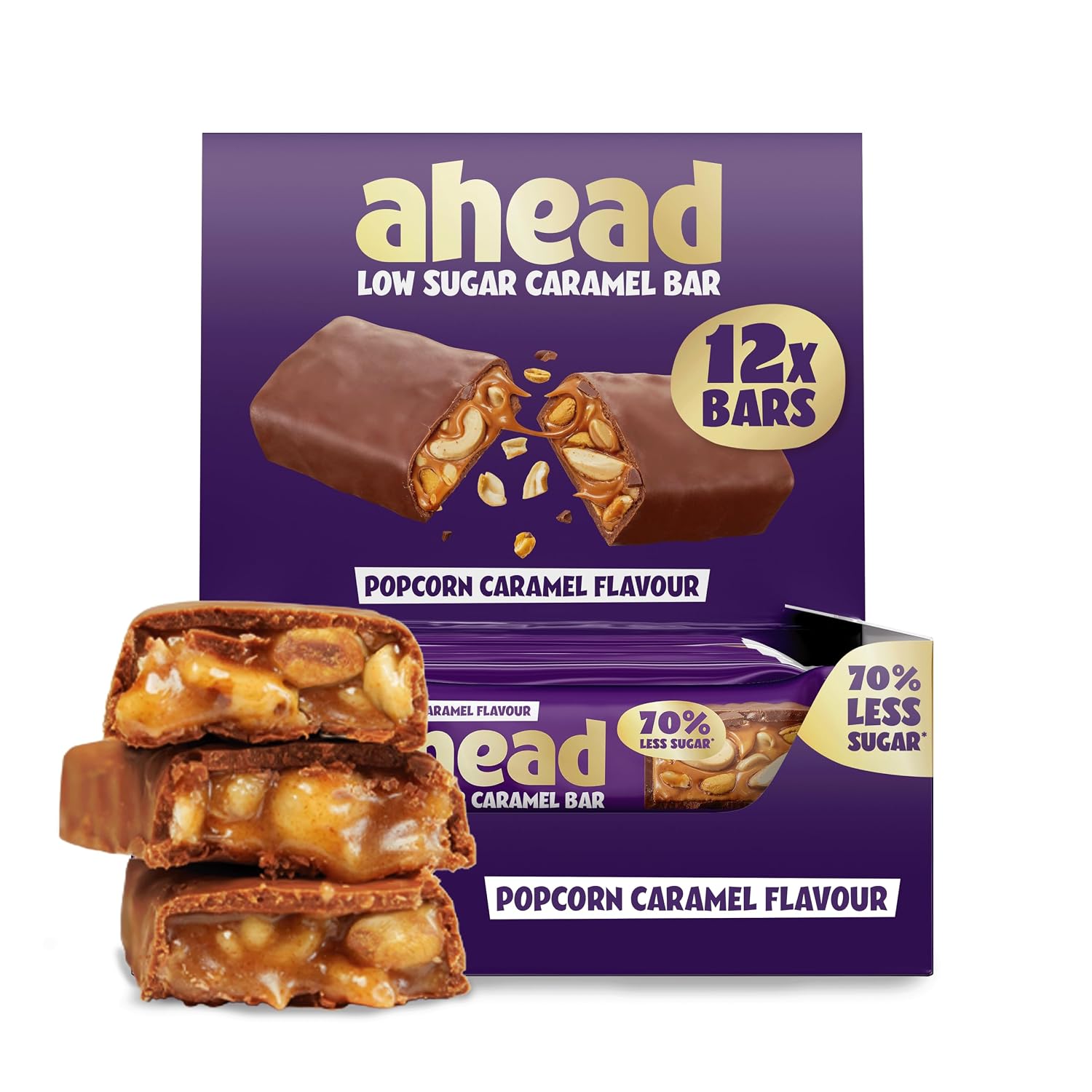 Thumbnail 6 de ahead Hazelnut Caramel Schokoriegel 12x35g
