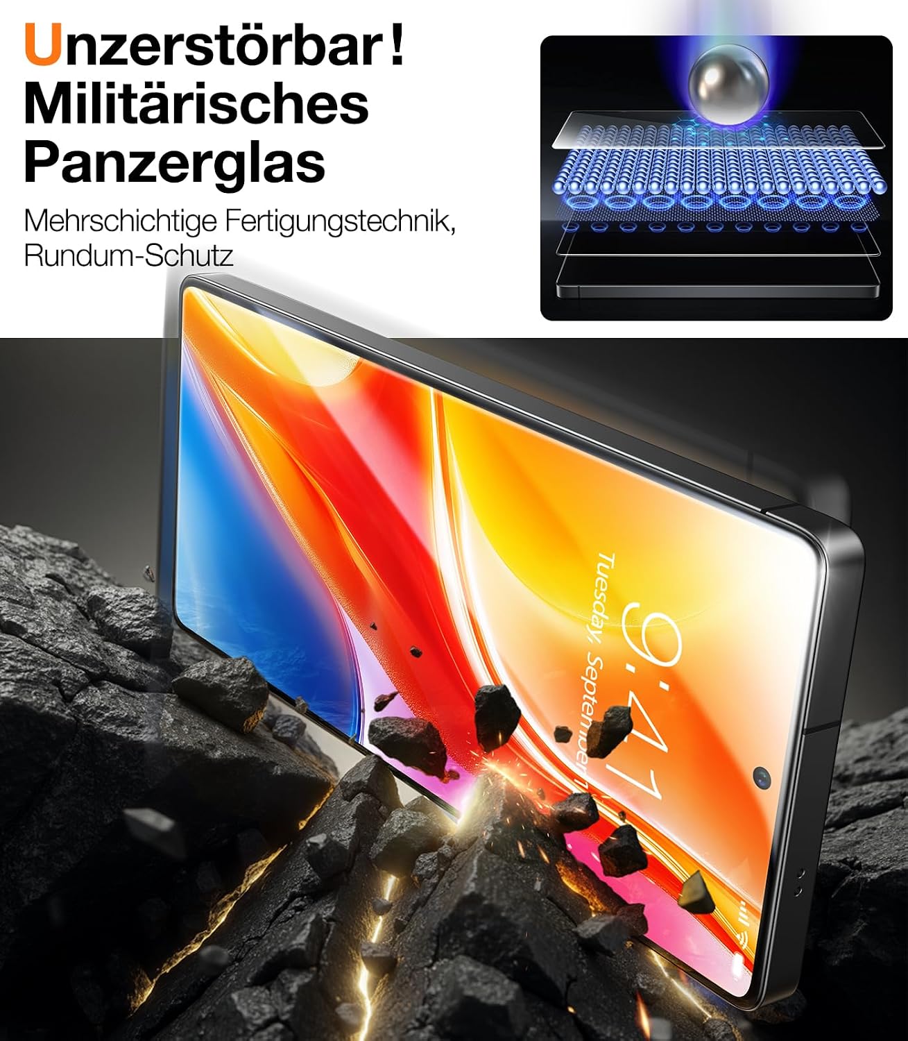 Detalle de TORRAS S25 Ultra Panzerglas 9H+ Schutzfolie