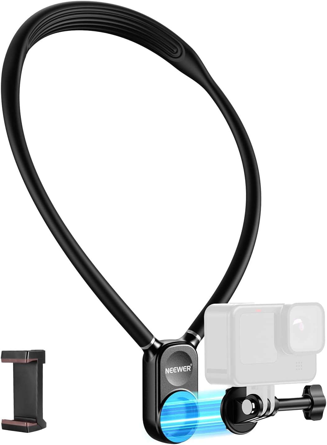 Detalle de NEEWER GP15 ネックレスマウント 磁気クイックリリース・角度調整・スマホクランプ付き