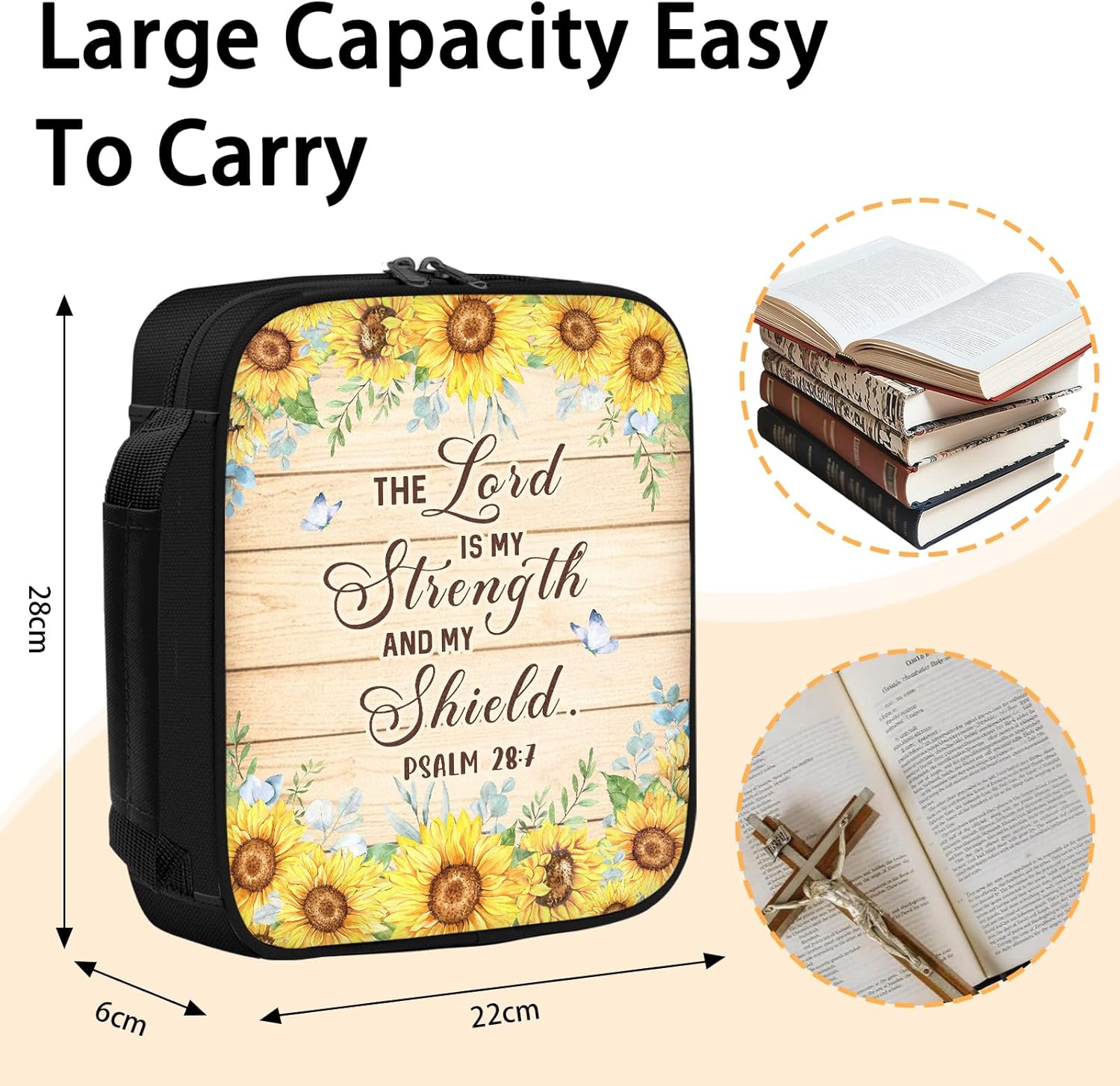 Thumbnail 3 de Shaeotek Bible Sunflower Case for Women – Lightweight Bible Cover with Reinforced Handle