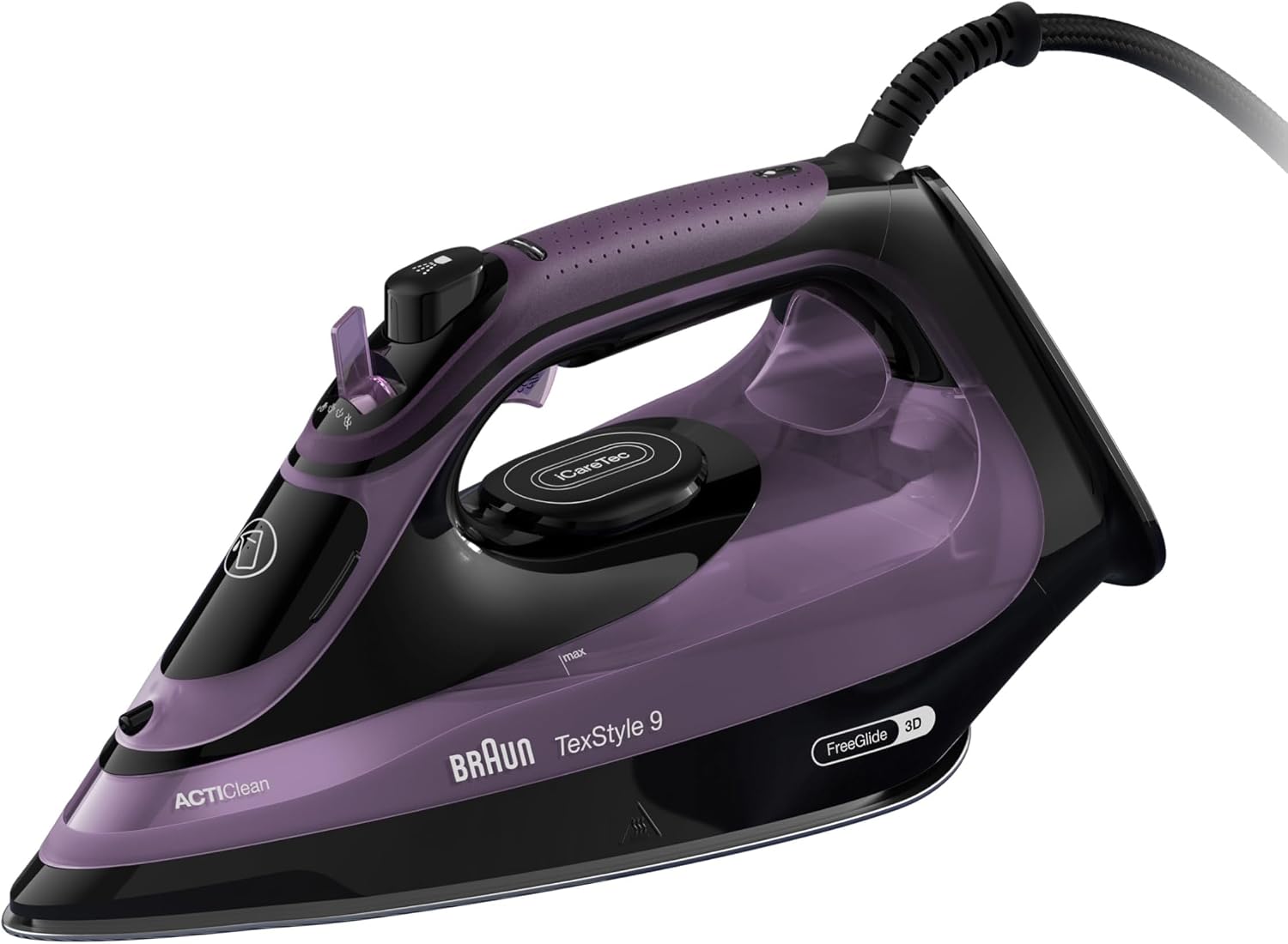 Detalle de Braun Texstyle9 SI9661VI ferro da stiro a vapore con iCare e Freeglide 3D, 250 g/min e assistenza 5 anni