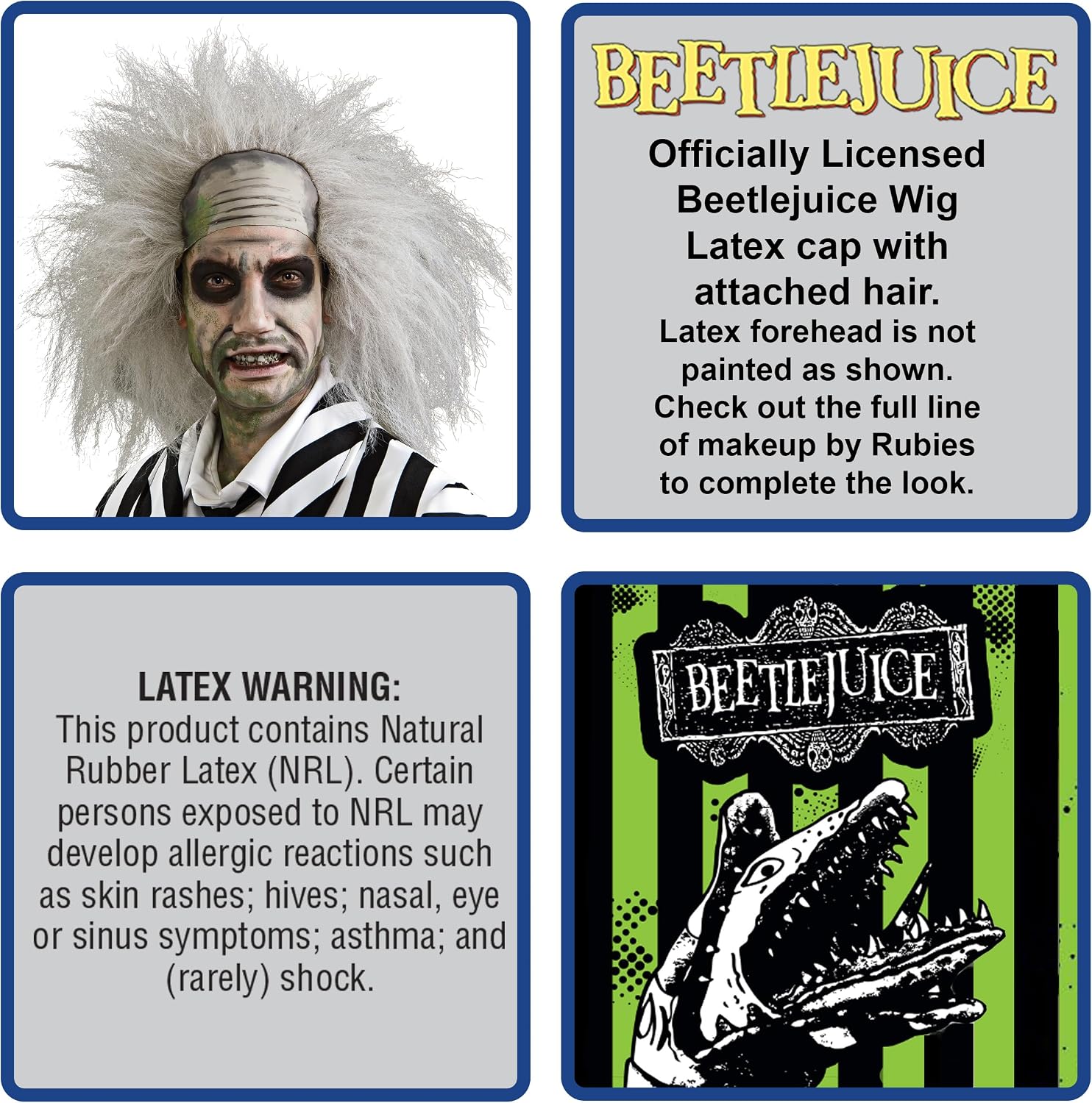 Detalle 2 de Beetlejuice Perücke Herren Einheitsgröße 🎭