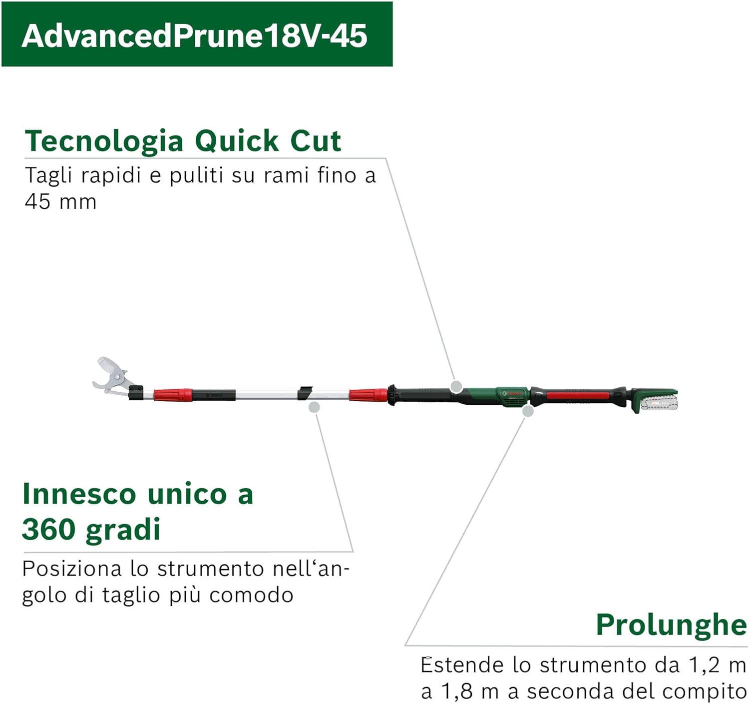 Thumbnail 2 de Bosch AdvancedPrune 18V-45 a batteria: forbici da potatura per rami fino a 45 mm