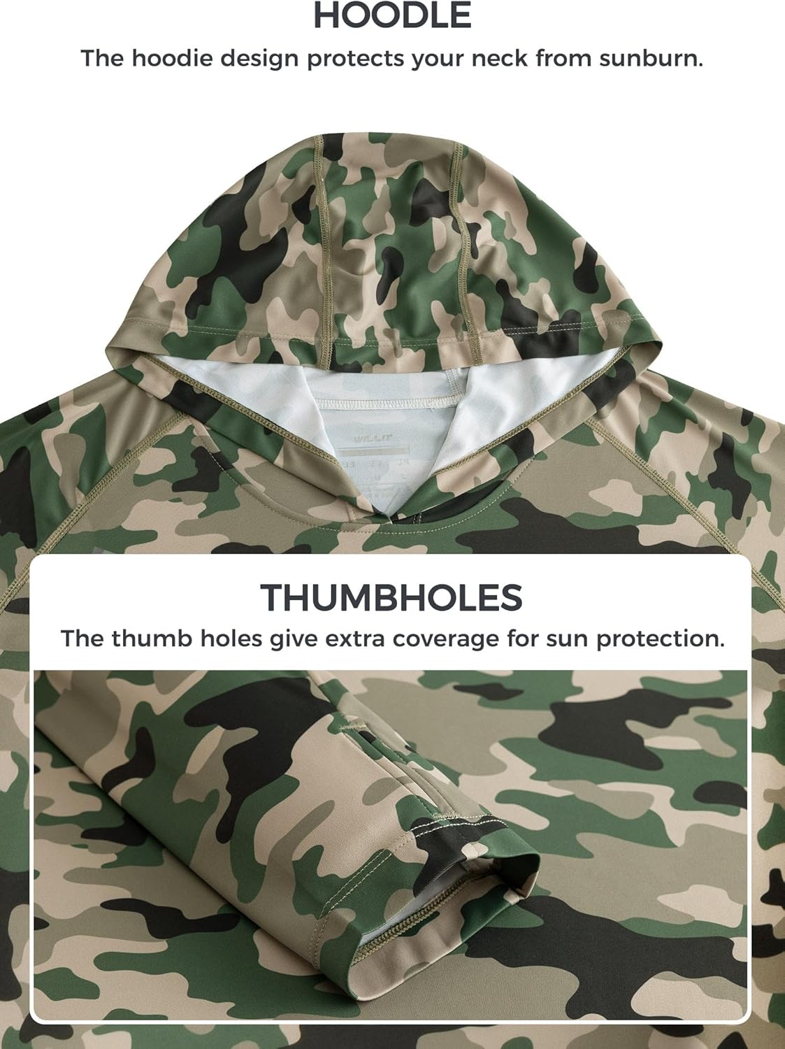 Thumbnail 4 de Willit Men’s UPF 50+ Sun Protection Hoodie Lightweight Long Sleeve Fishing Shirt (Loose Fit)