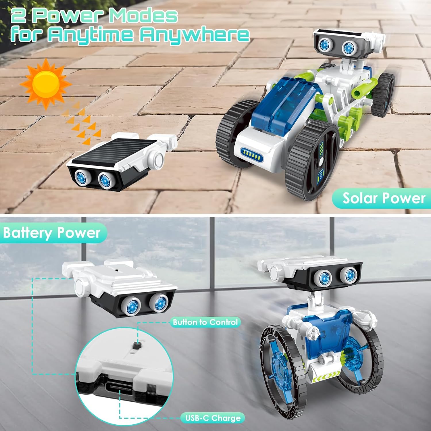 Detalle de ACELIFE Solar Roboter Kit 12-in-1 für Kinder