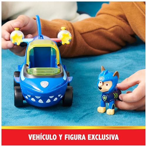 Detalle de PATRULLA CANINA - Aqua Pups - Vehículo Tiburón de Chase 🦈