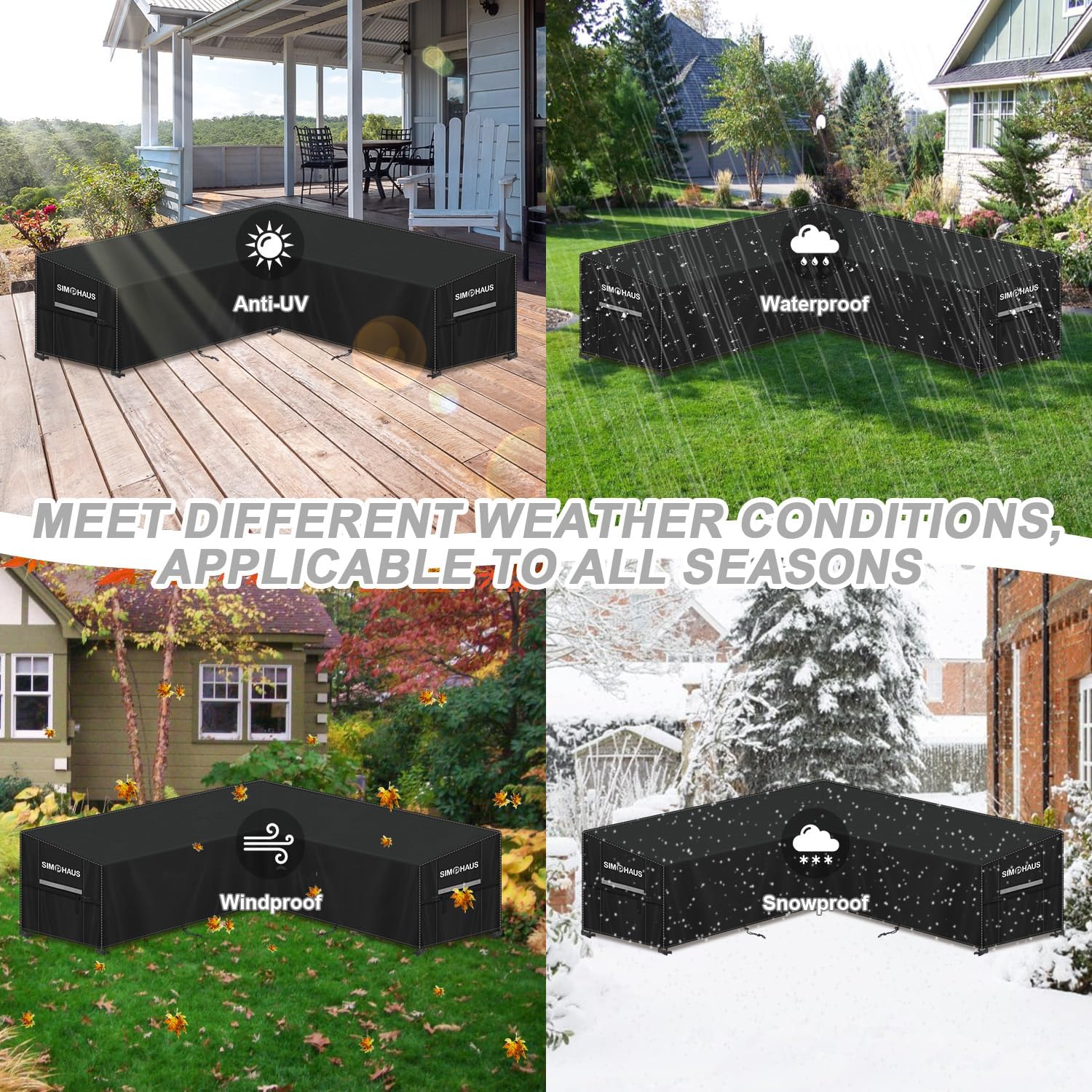 Thumbnail 6 de SIMPHAUS Outdoor Rattan Corner Sofa Cover
