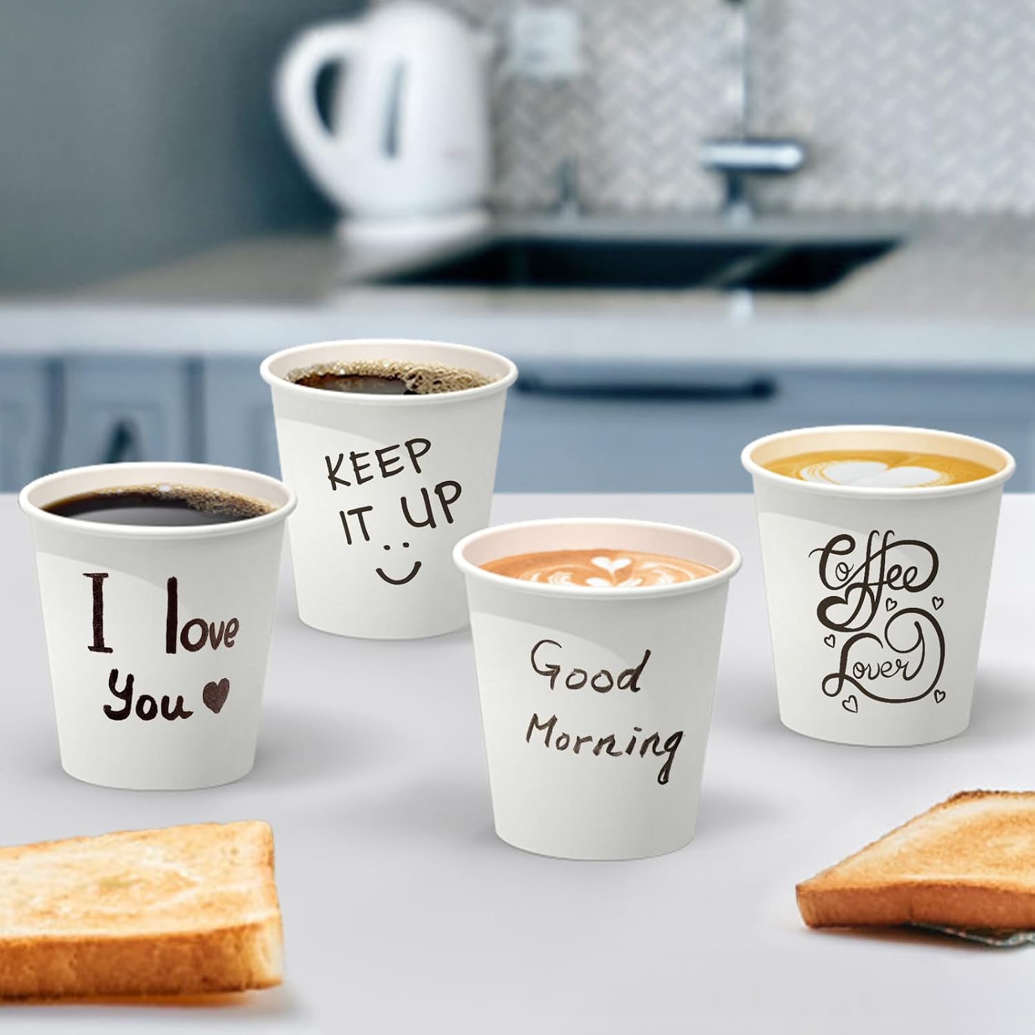 Thumbnail 6 de Dealusy 6 oz Coffee Cups — 100 Count, Leak-Free & Food Safe
