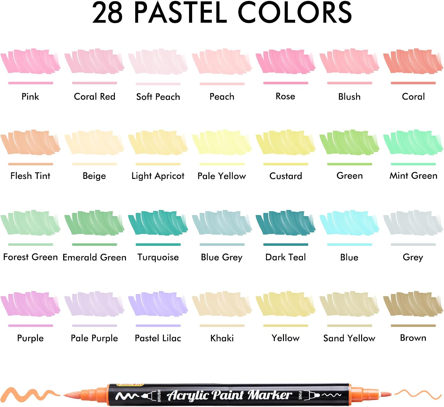 Detalle 2 de Shuttle Art Dual Tip Acrylic Paint Pens 28-pack 🎨