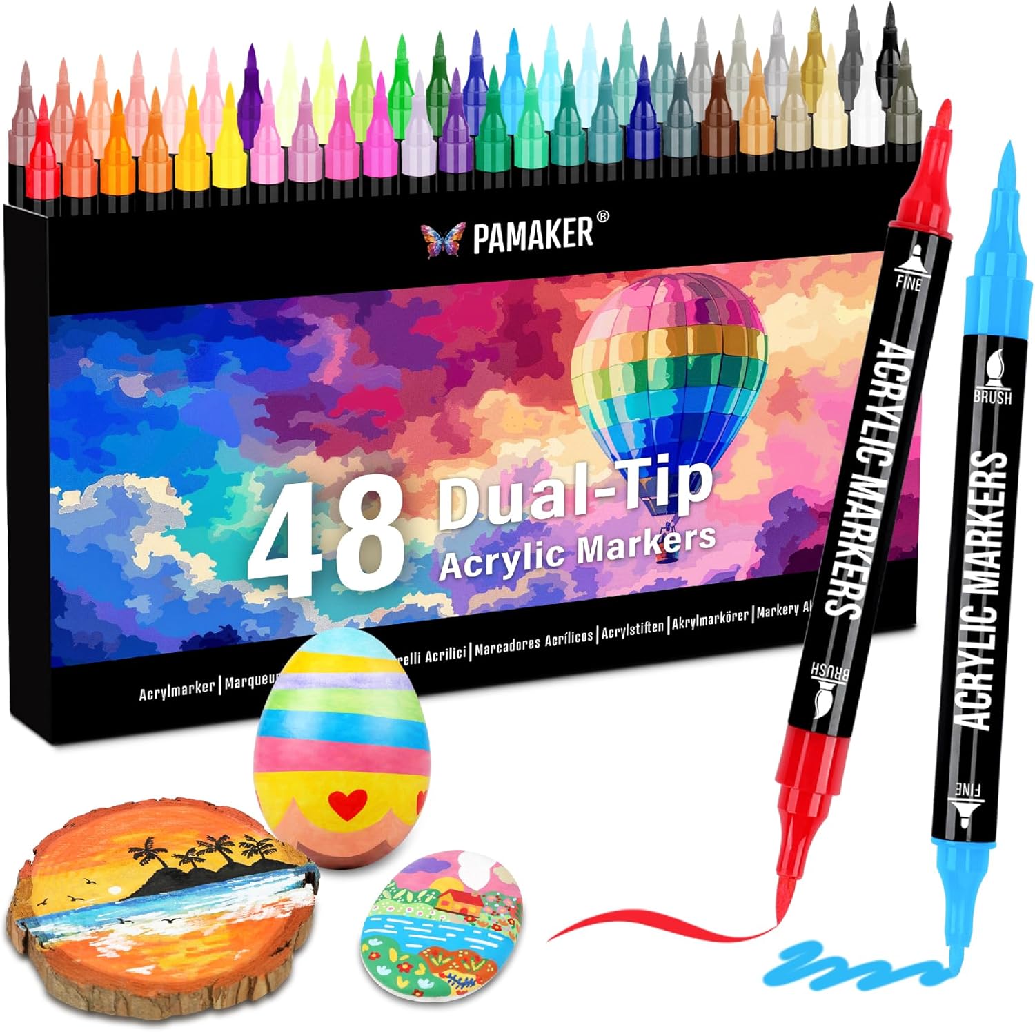 Pamaker 48 Farben Acrylstifte Set 🎨