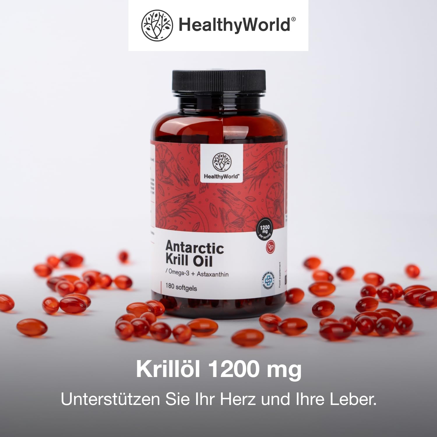 Detalle de HealthyWorld Krillöl 1200 mg Omega-3