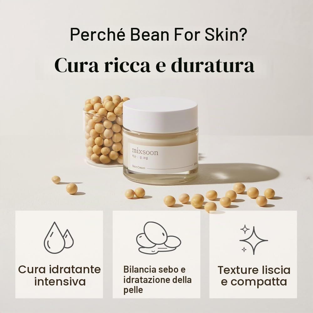 Thumbnail 2 de Mixsoon Bean Cream Vegansnail: idratante nutriente per pelle opaca, uso giorno e notte