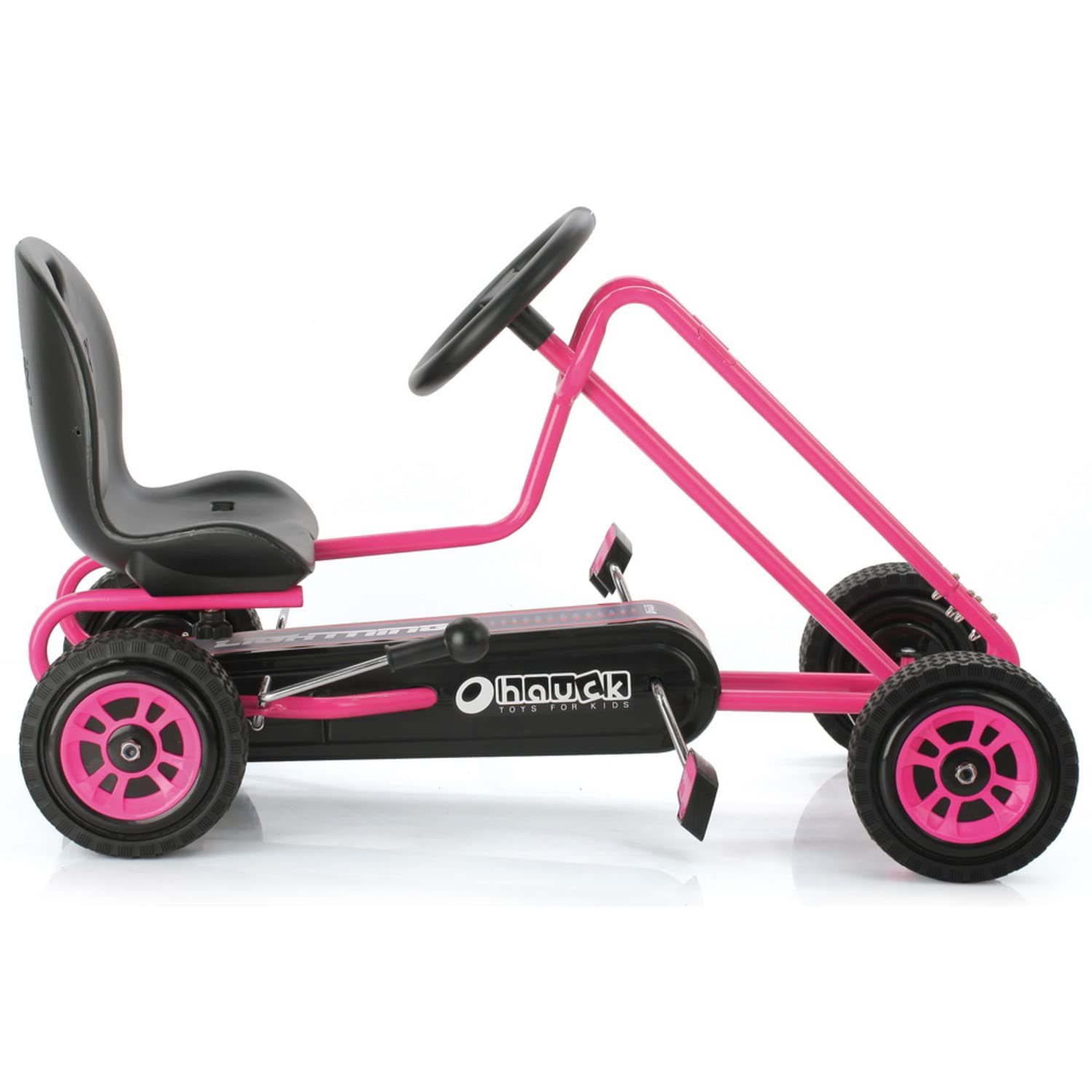 Thumbnail 4 de hauck Go-Kart Lightning für Kinder ab 4 Jahren bis 50 kg mit Handbremse, verstellbarem Sitz und Vor-/Rückwärtsgang (Pink)