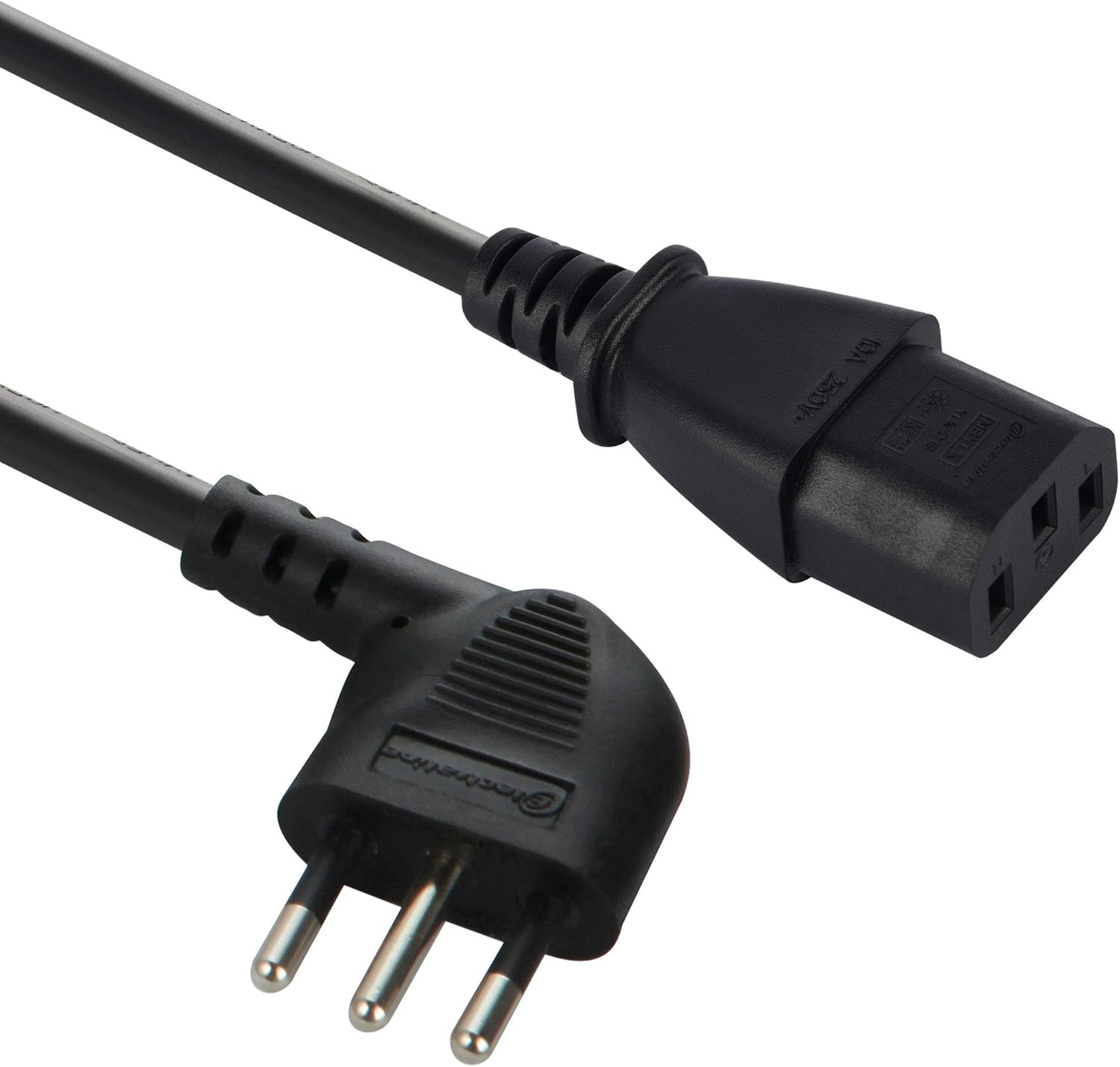 Electraline 46003: Cavo Alimentazione Spina Salvaspazio Italiana 10A, 1,8 m, C13, Nero