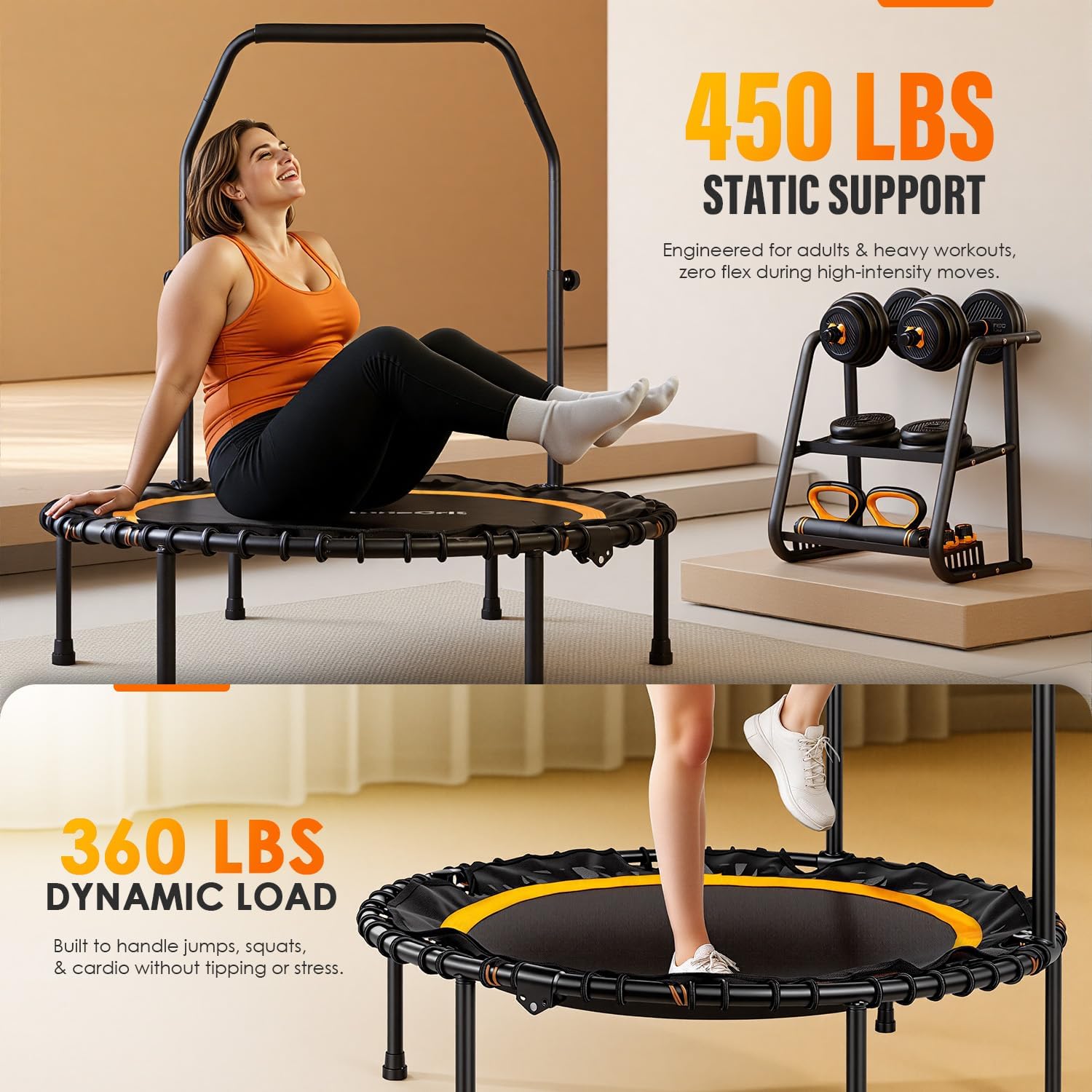Thumbnail 2 de StoneGrit RT - 001 40inch Foldable Fitness Rebounder with Adjustable Handle