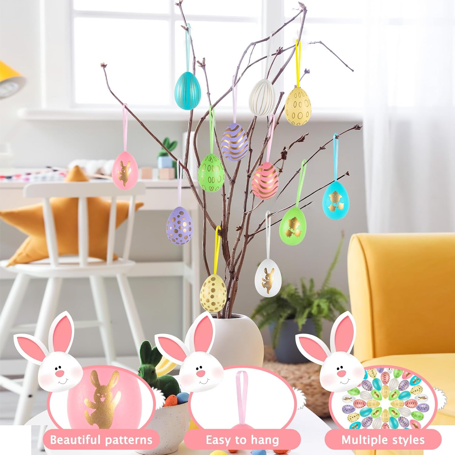 Thumbnail 2 de Kunststoff Ostereier zum Aufhängen 48er Set