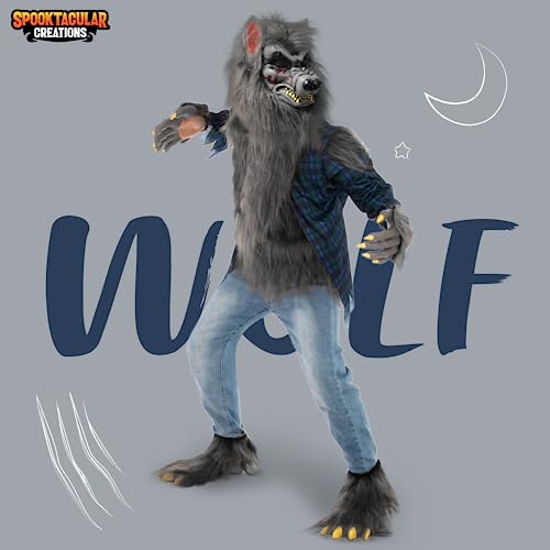 Detalle 2 de Spooktacular Creations children's werewolf costume, L (10–12 years)