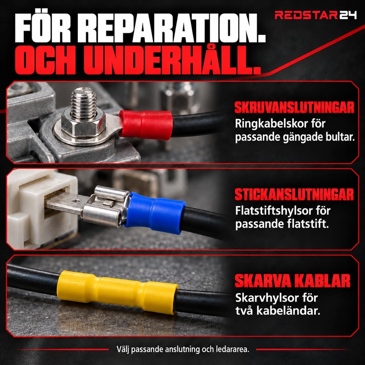 Thumbnail 6 de RedStar24 RS0022 kabelskotång med 700 kabelskor i 27 typer