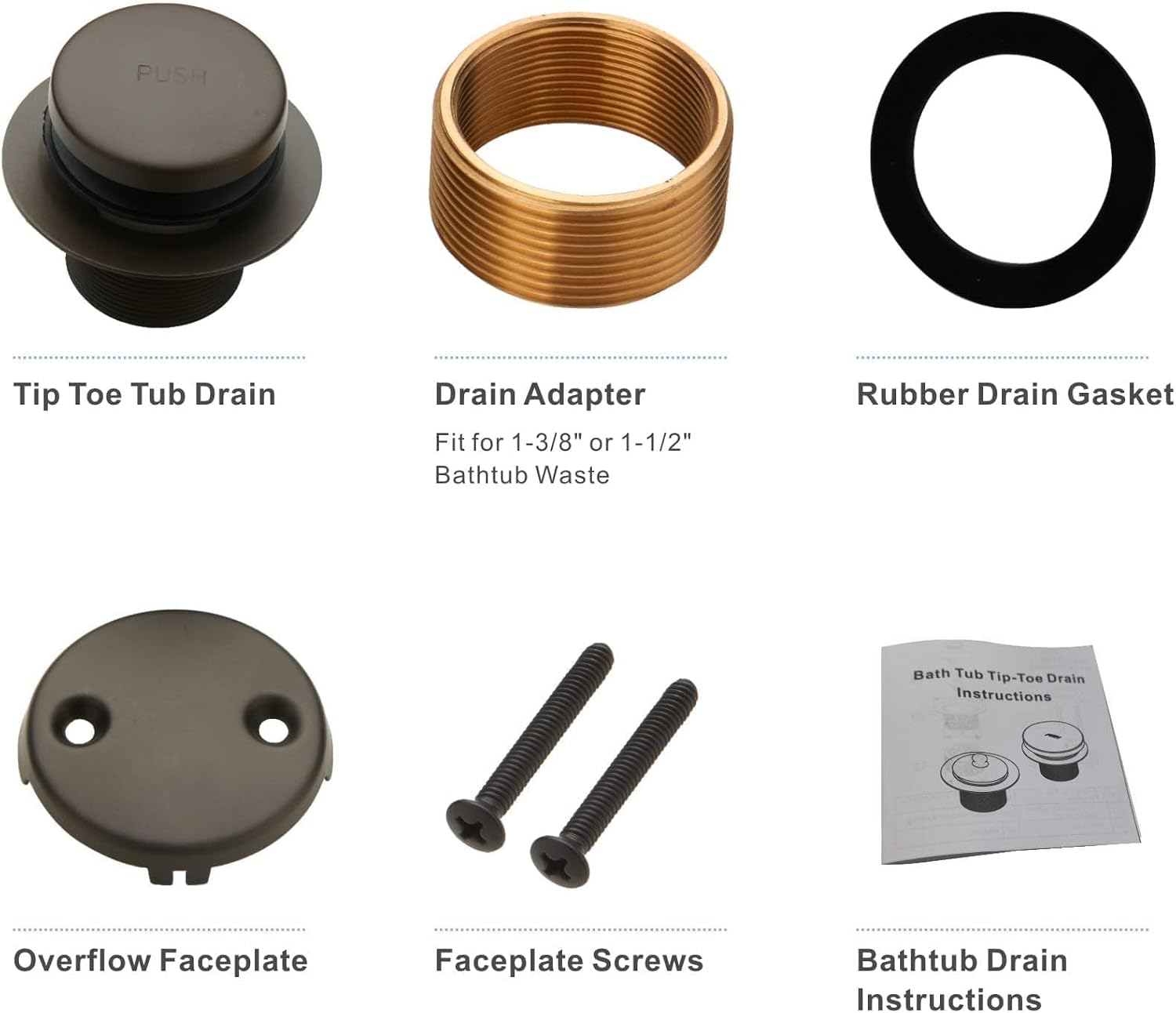 Thumbnail 4 de HIDROP Bathtub Drain Assembly, Oil-Rubbed Bronze