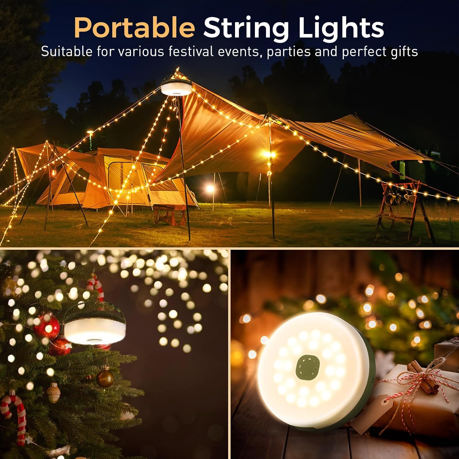 Thumbnail 6 de Liglit Solar Camping String Lights: 10m, 100 LEDs, 13 Modes, USB & Solar Rechargeable