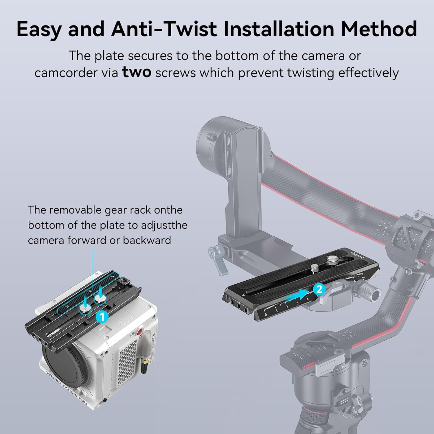 Detalle 2 de SMALLRIG 3158B quick release plate for gimbal