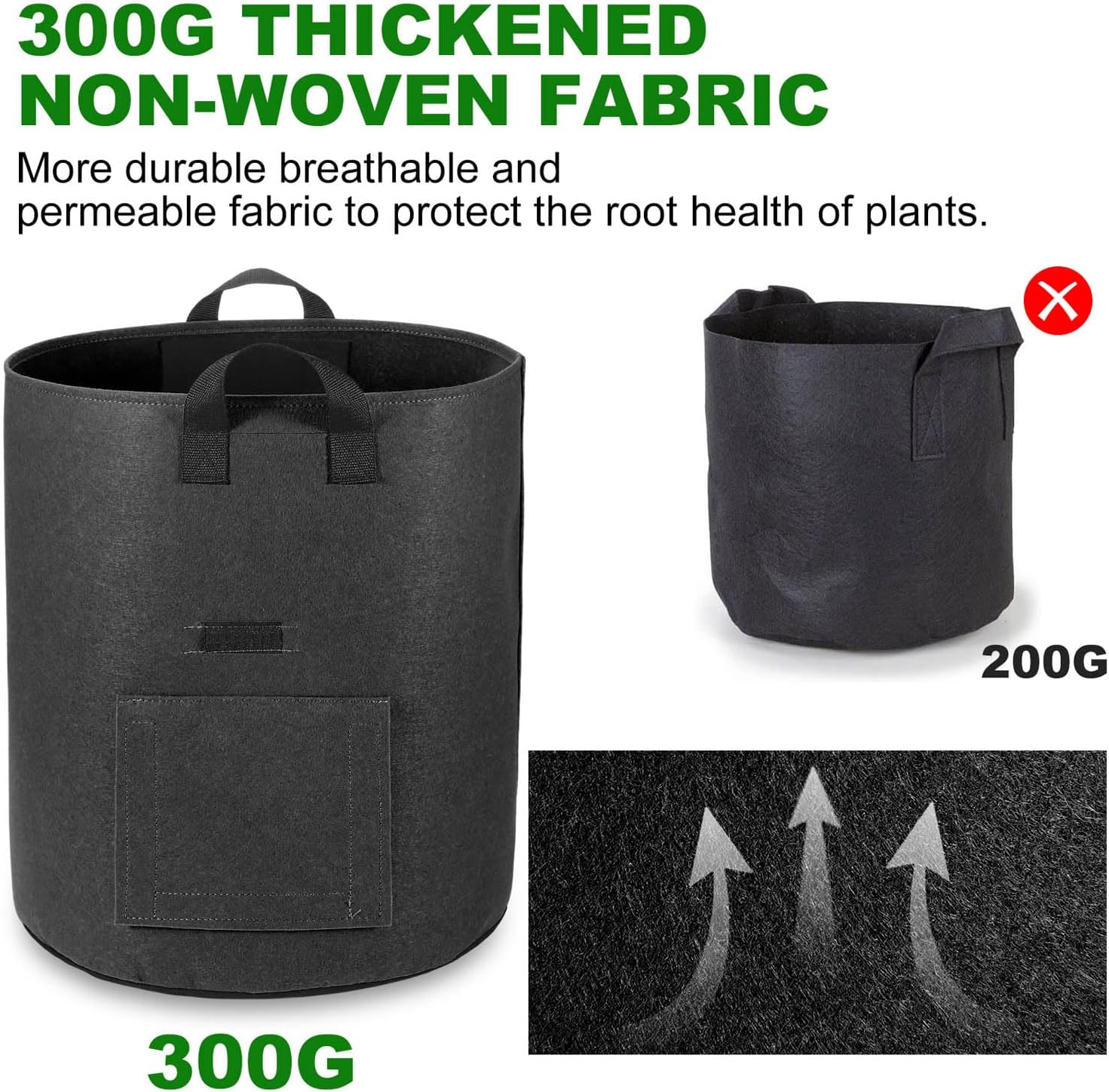 Thumbnail 4 de OPPOLIFE 10 Gallon grow bags with flap window