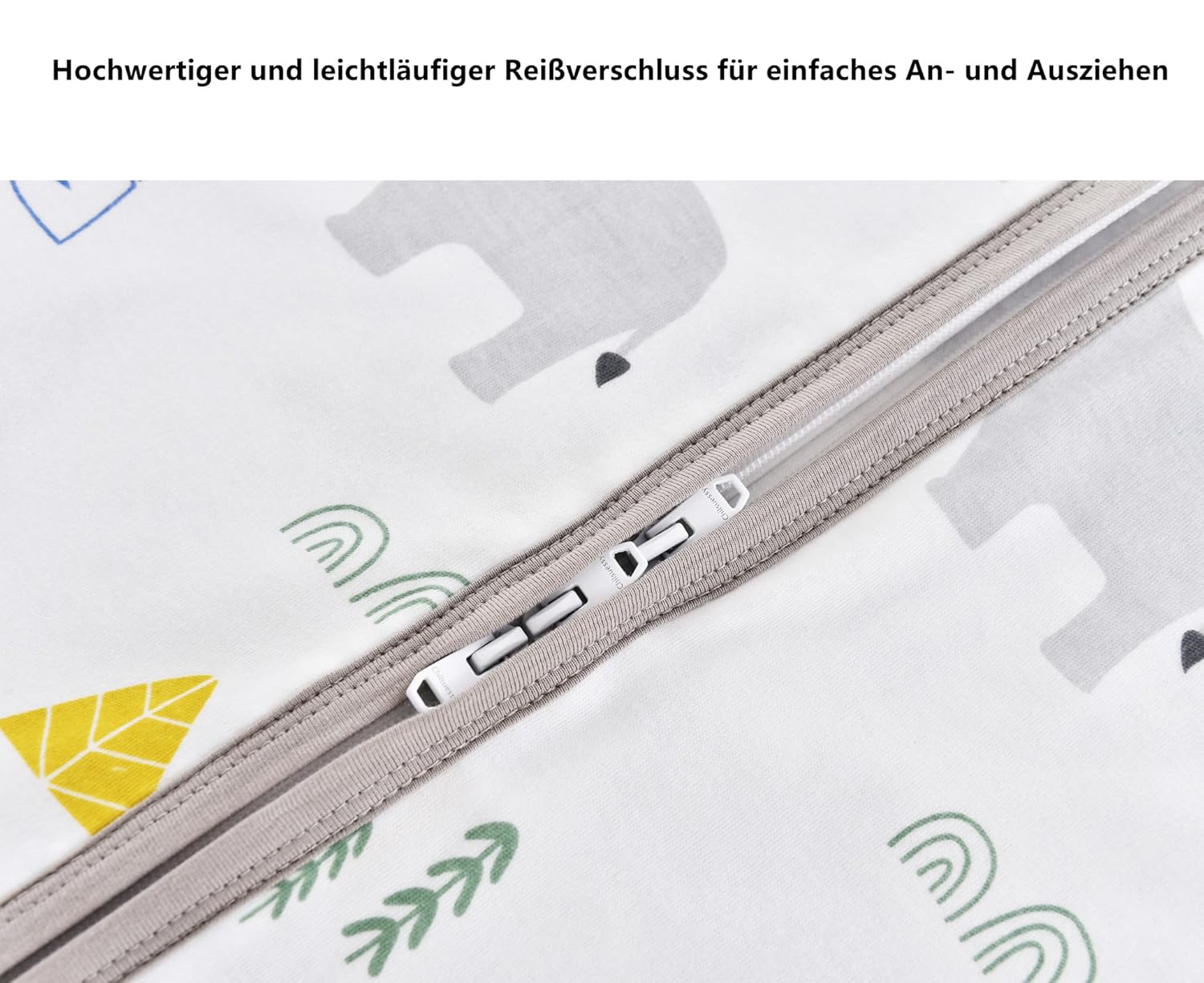 Thumbnail 3 de Chilsuessy Baby Sommerschlafsack mit Füßen 0,5 Tog (100% Baumwolle) – Nashorn, Größen 70–100 cm