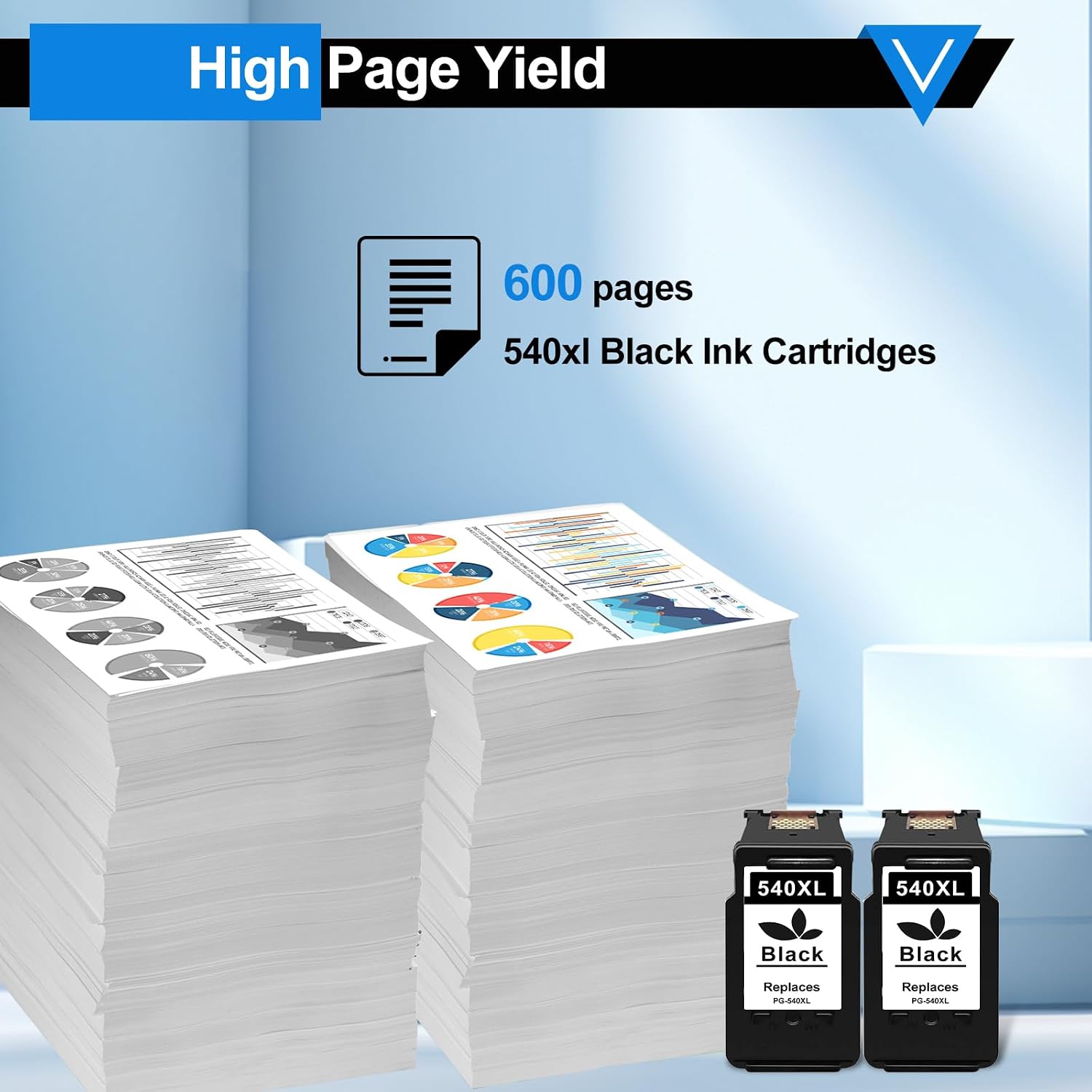 Detalle de RGiNK PG-540XL / 540XL Black ink cartridges (2-pack) for Canon Pixma