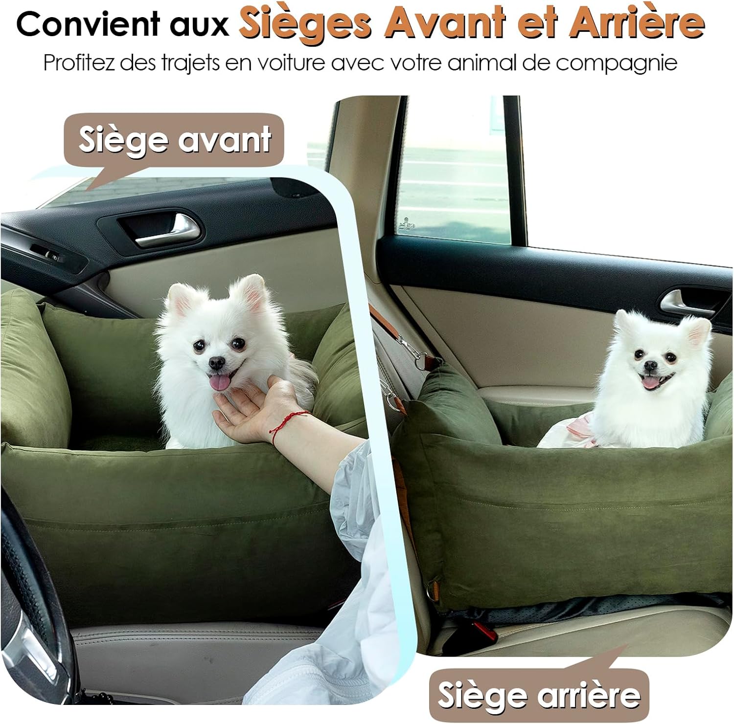 Thumbnail 2 de Siège auto pour chien petit et moyen moins de 15 kg avec panier extensible – Siege Auto Chien Voiture portable