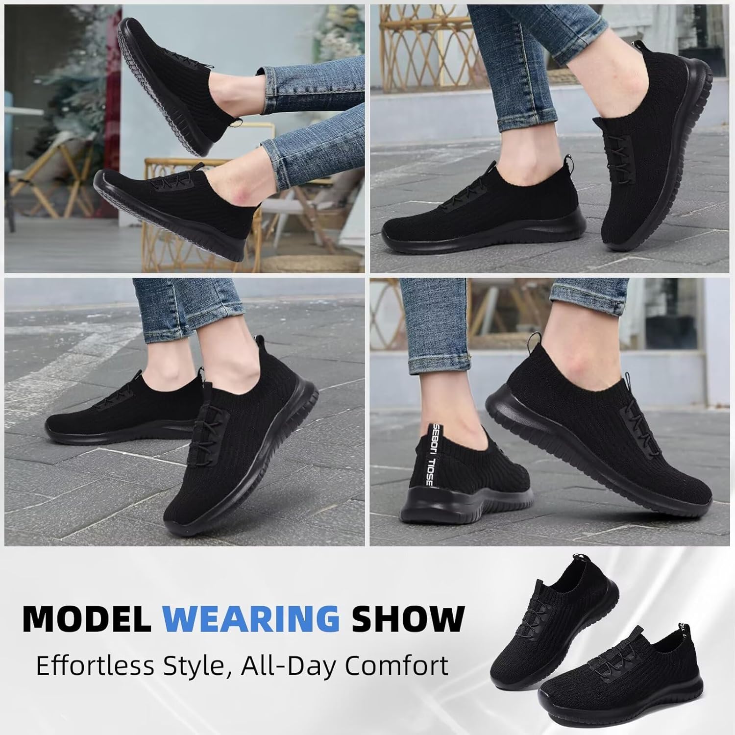 Thumbnail 5 de TIOSEBON Slip On Shoes Women — Lightweight Breathable Casual Trainers with Memory Foam