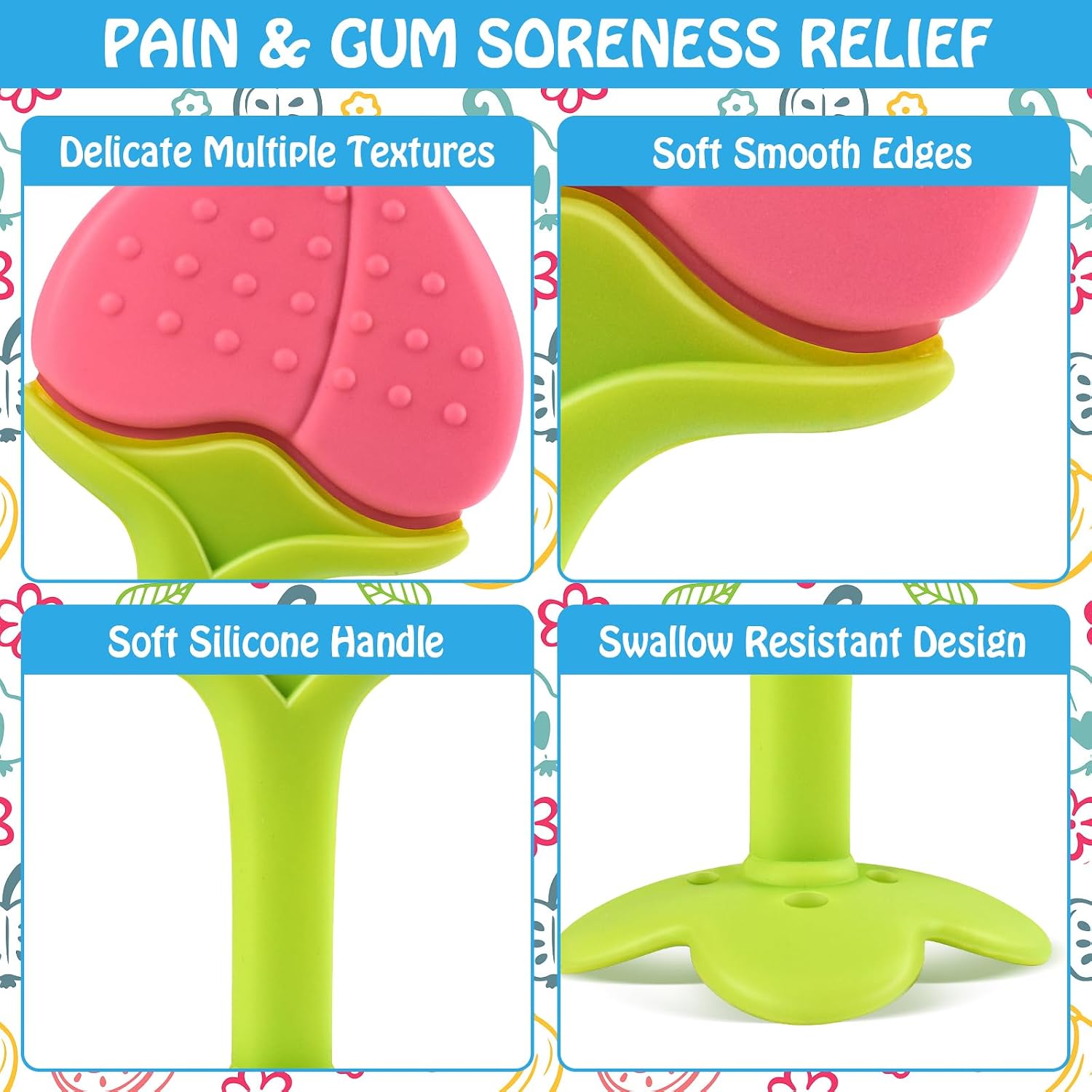 Thumbnail 2 de Tinabless Teething Toys (5 Pack): Infant Silicone Teething Keys Set